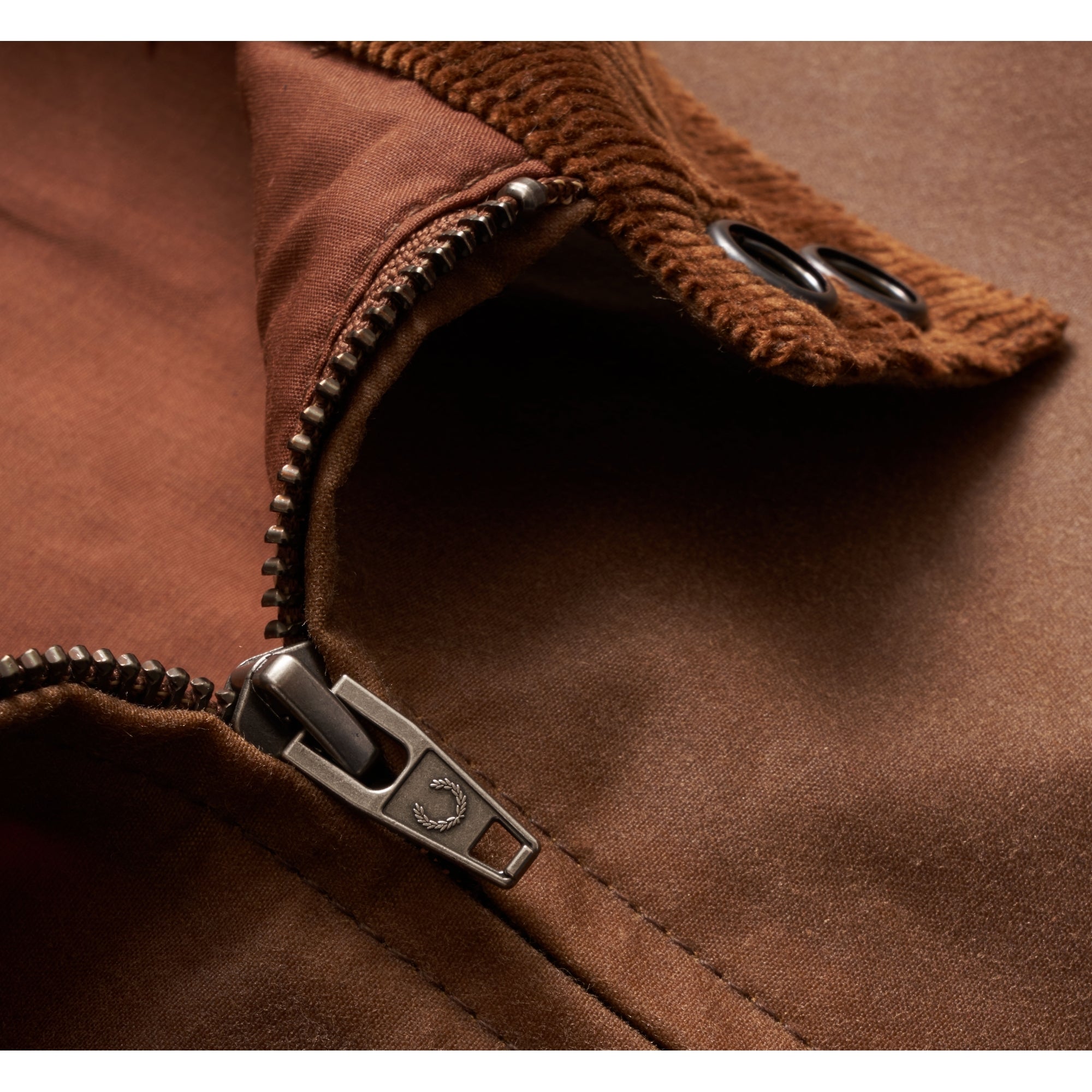 Fred Perry Reissues Made In England Waxed Harrington Jacket - Tobacco