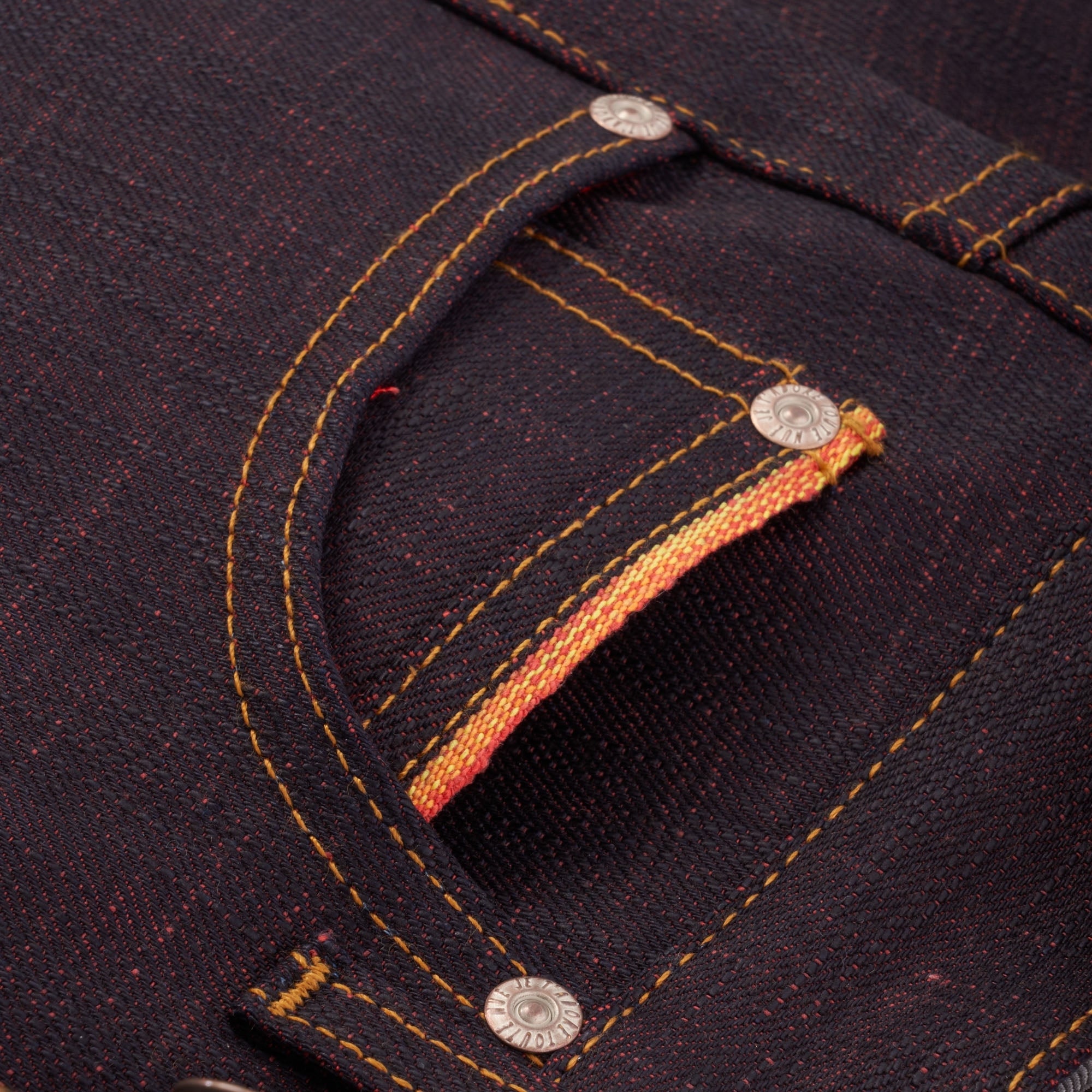 Naked & Famous x Street Fighter™ 2 Super Guy Ken Shoryuken Selvedge Denim - Indigo & Red