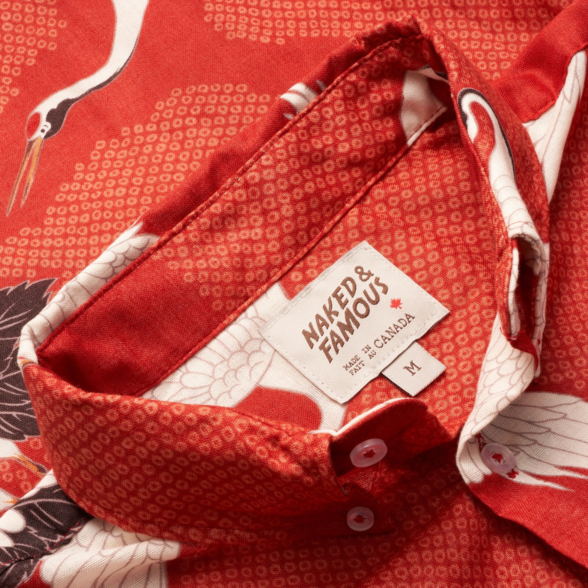 Naked and Famous Denim Japanese Crane Shirt - Red