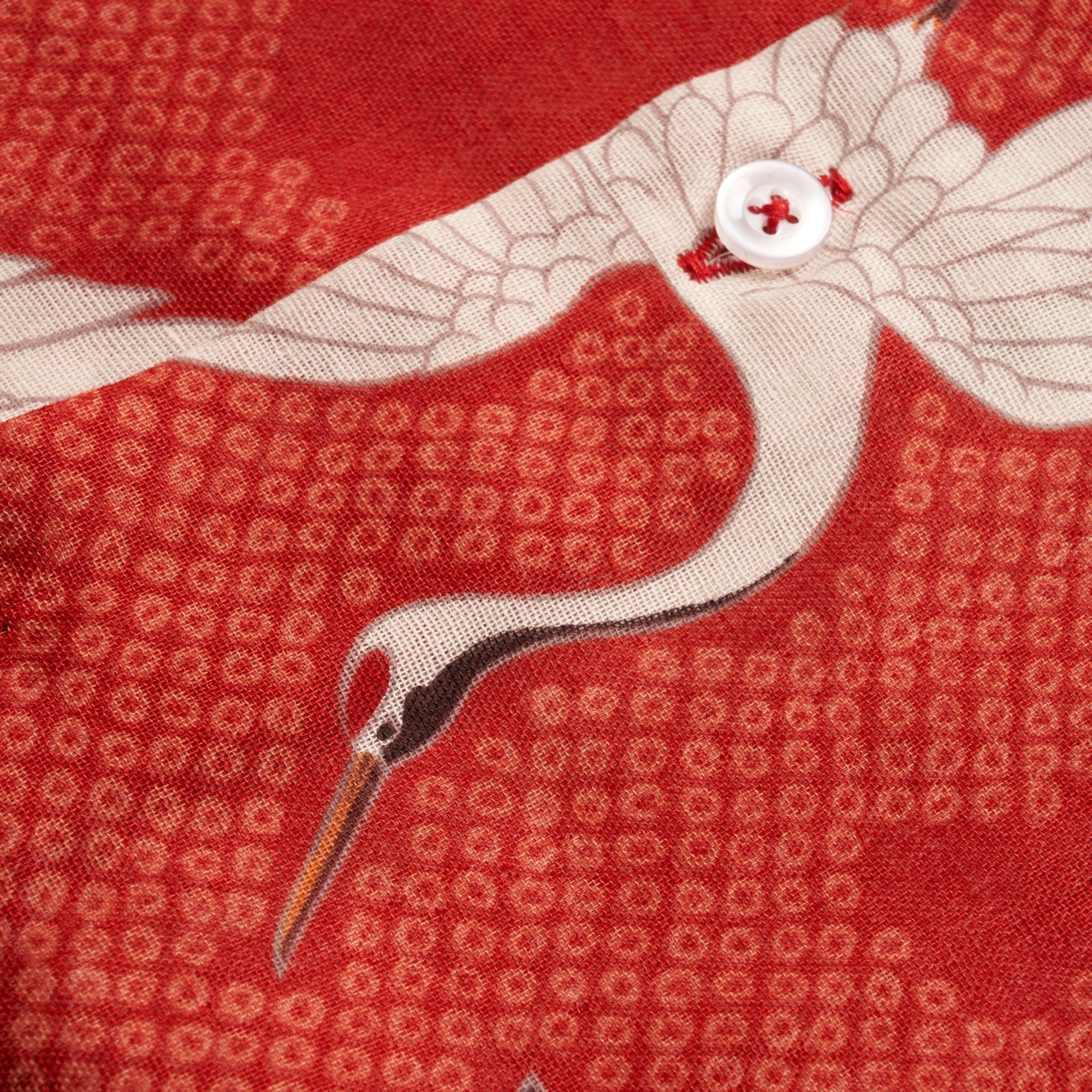 Naked and Famous Denim Japanese Crane Shirt - Red