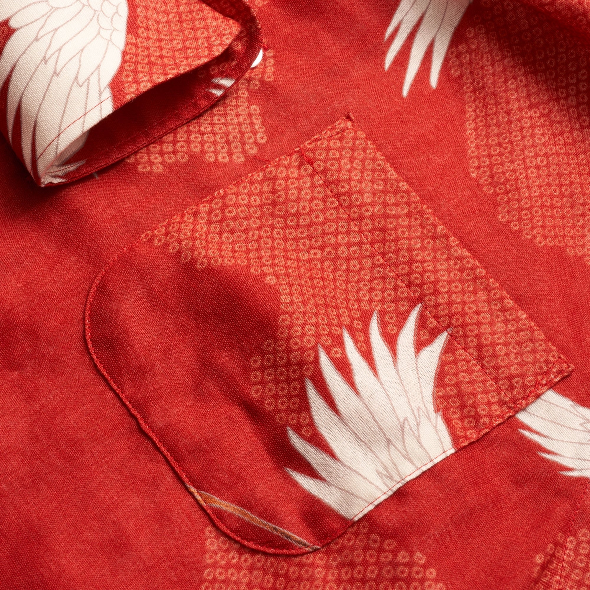 Naked and Famous Denim Japanese Crane Shirt - Red