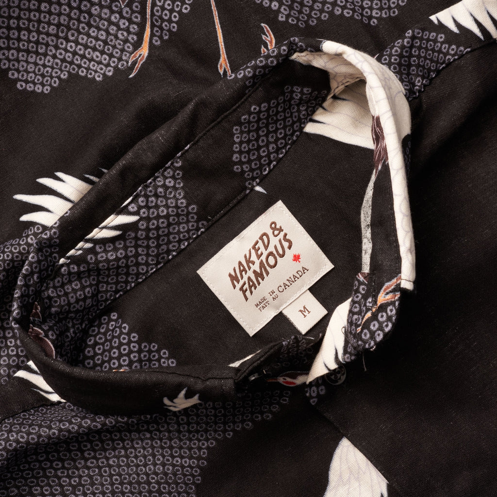 Naked and Famous Denim Japanese Crane Shirt - Black