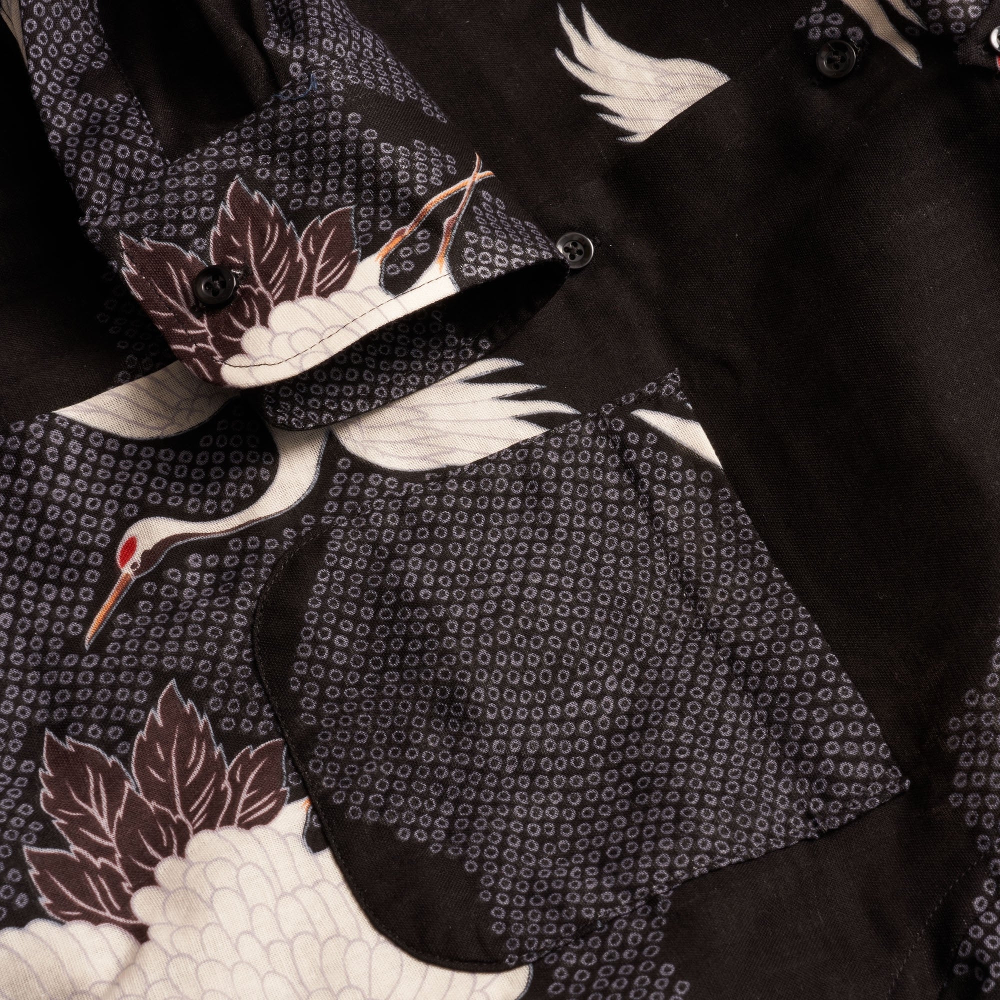 Naked and Famous Denim Japanese Crane Shirt - Black
