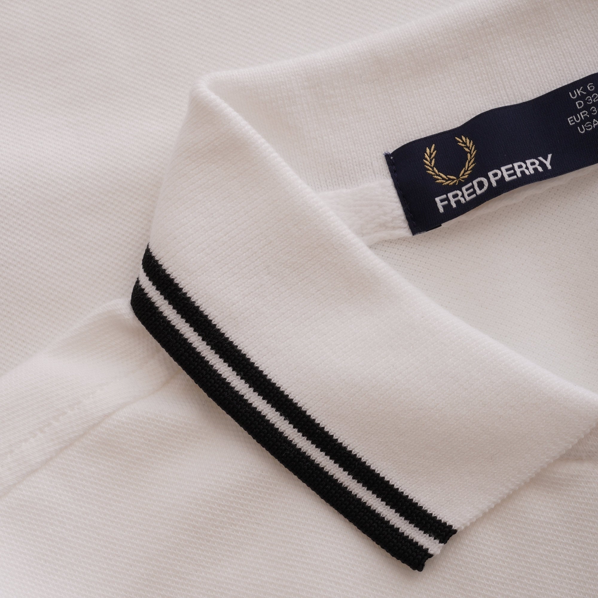 Fred Perry Womens Womens Twin Tip Polo Shirt - White & Black