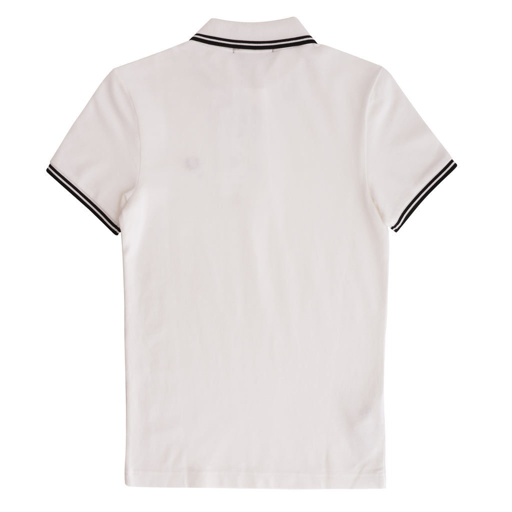 Fred Perry Womens Womens Twin Tip Polo Shirt - White & Black