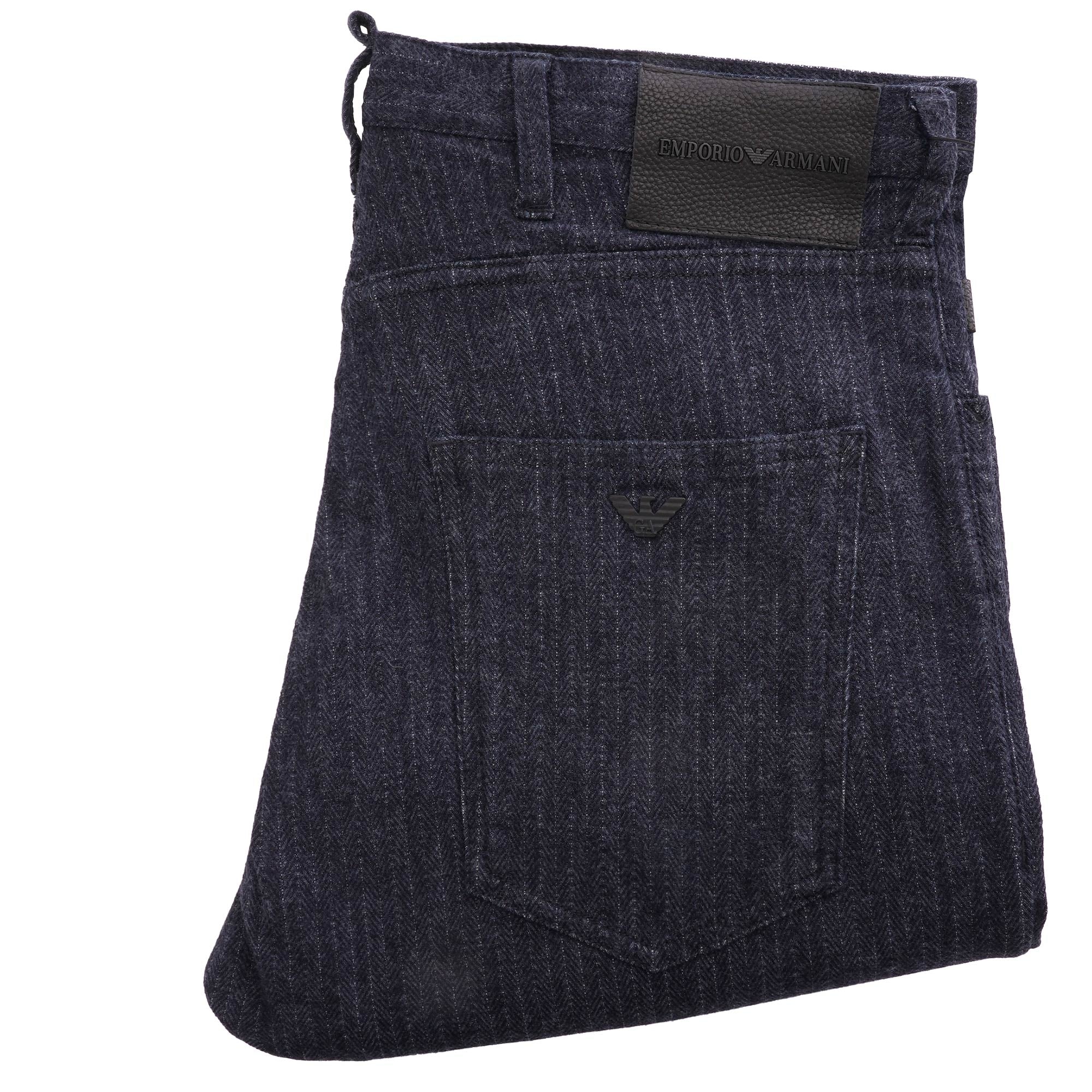 Emporio Armani J04 Loose Fit Striped Jean - Blu