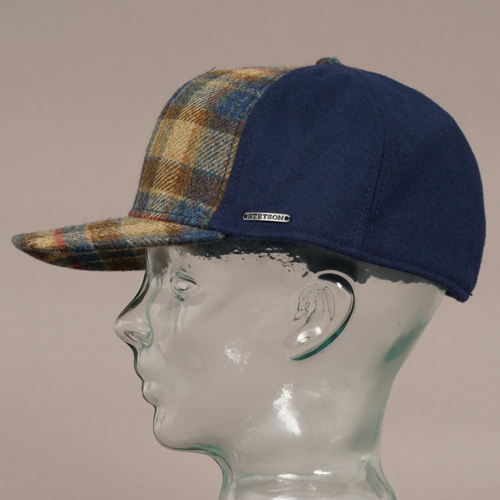 Stetson Hats Virgin Wool Trucker Cap - Blue Check