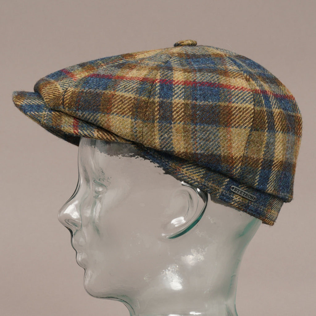 Stetson Hats Wool Check Hatteras Cap - Blue Check