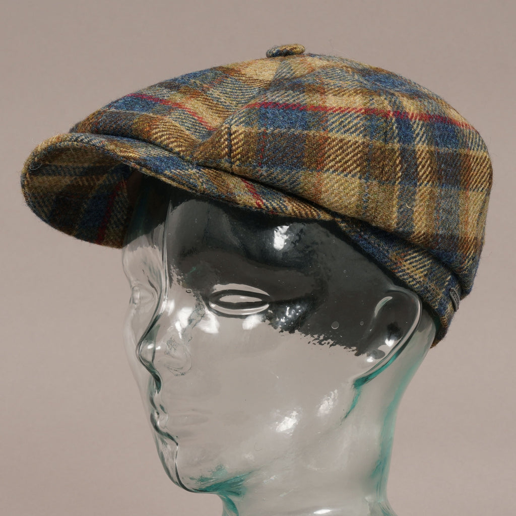 Stetson Hats Wool Check Hatteras Cap - Blue Check