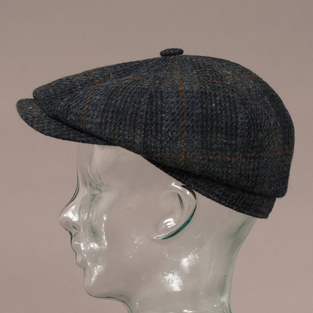Stetson Hats Wool Harris Tweed Hatteras Cap - Grey