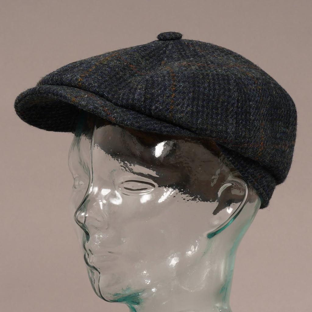 Stetson Hats Wool Harris Tweed Hatteras Cap - Grey