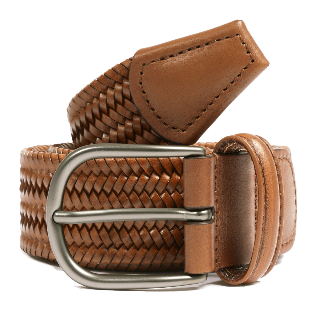 Anderson's Belts Anderson's Woven Brown Braided Leather Belt A/2915 PI51