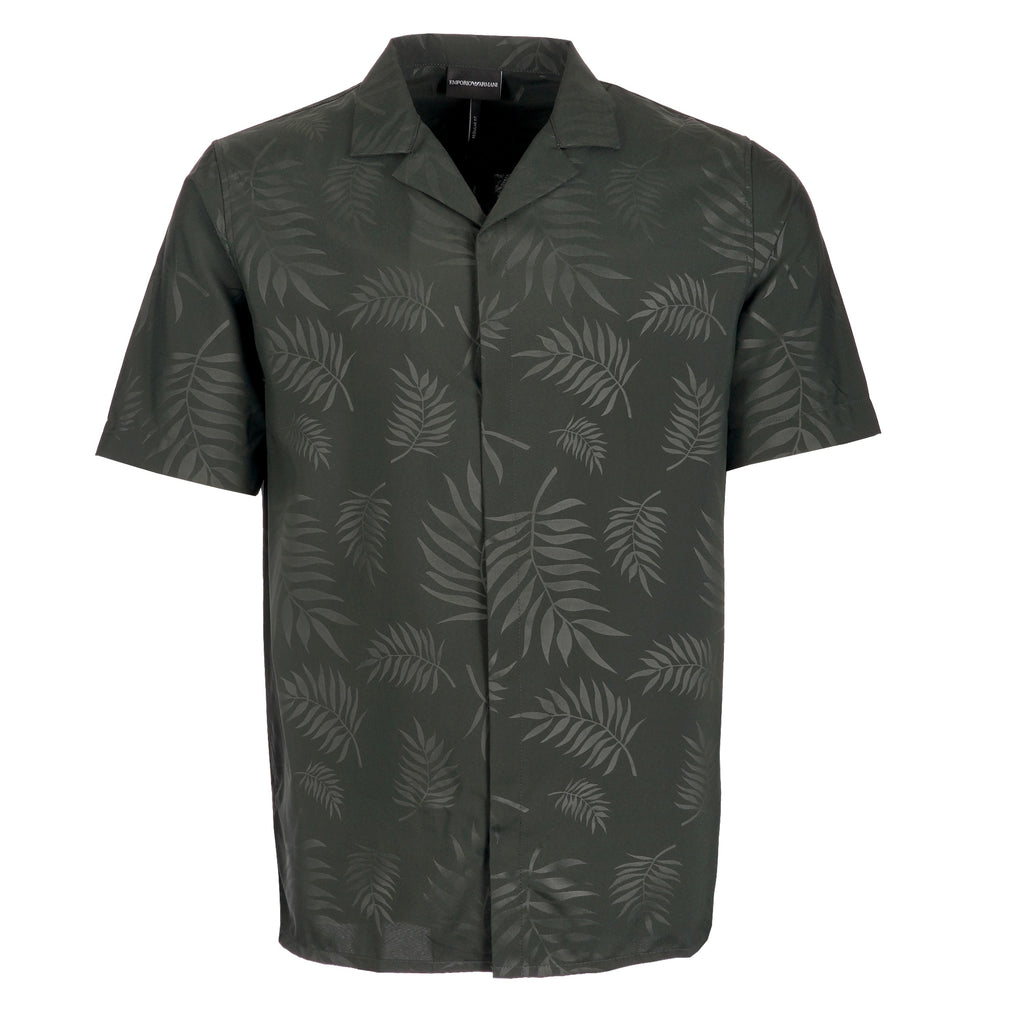 Emporio Armani Floral Print Woven Shirt - Verde