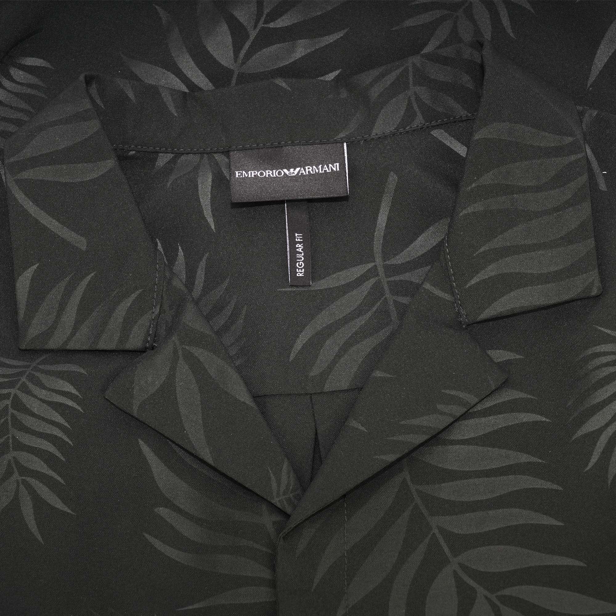 Emporio Armani Floral Print Woven Shirt - Verde