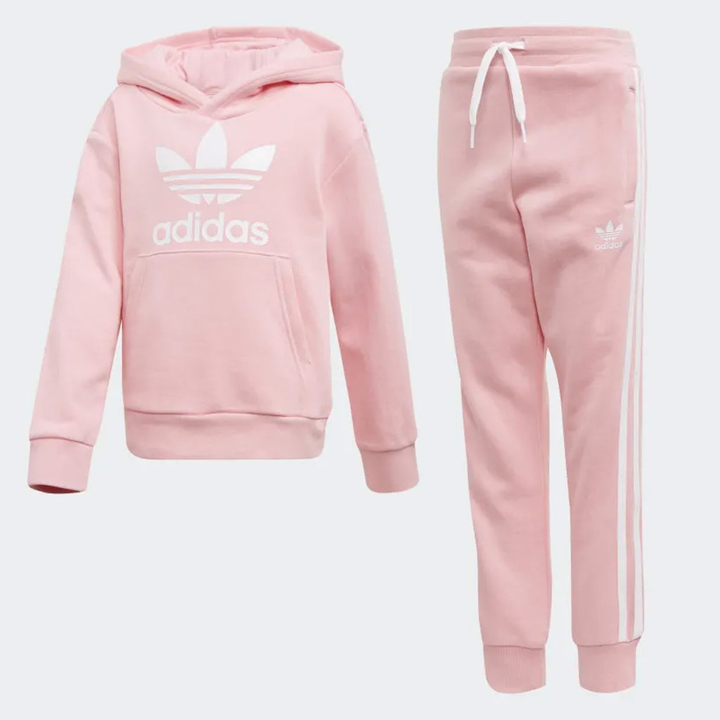 Adidas Originals Kids Trefoil Hoodie Set - Light Pink & White