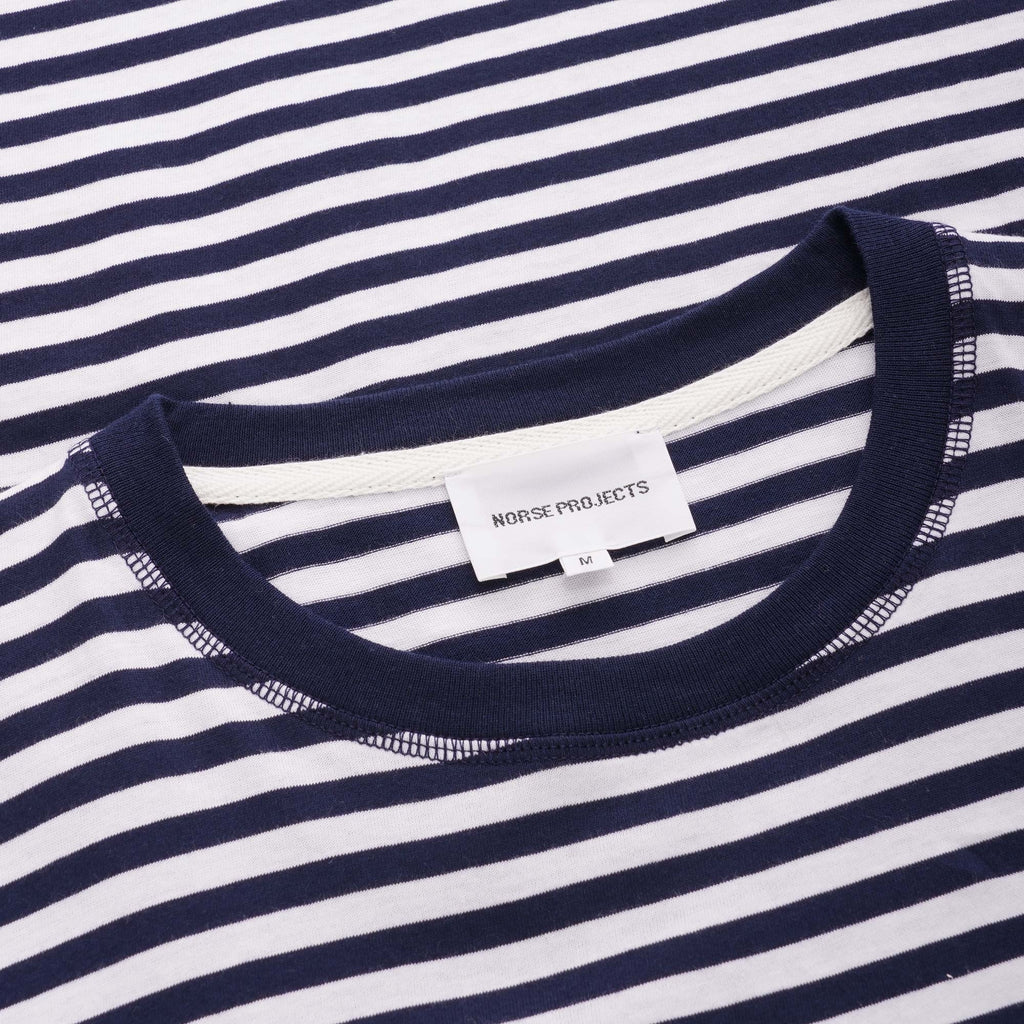 Norse Projects Niels Classic Stripe T-Shirt - Dark Navy & White