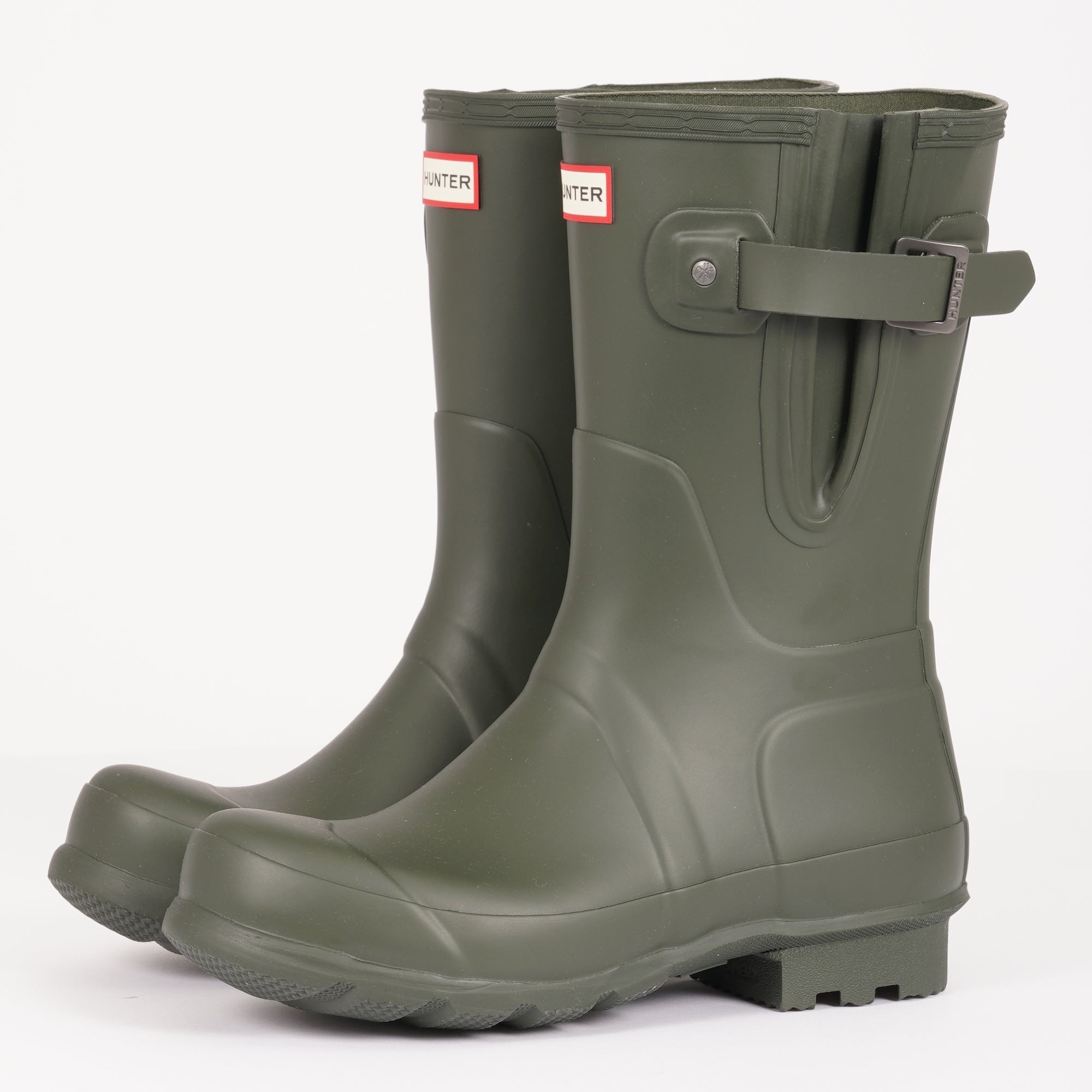 Hunter Side Adjustable Short Wellington Boots - Dark Olive