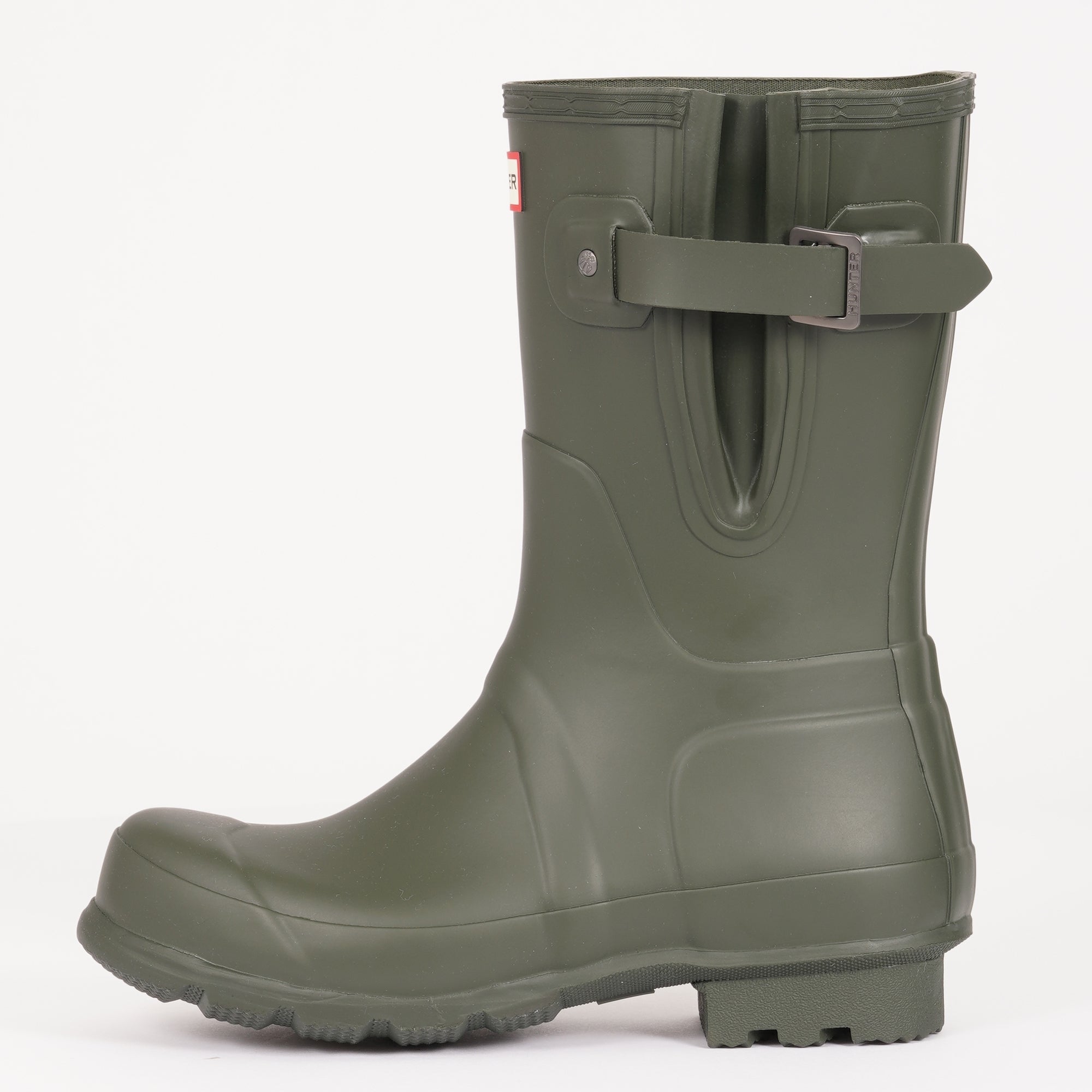 Hunter Side Adjustable Short Wellington Boots - Dark Olive