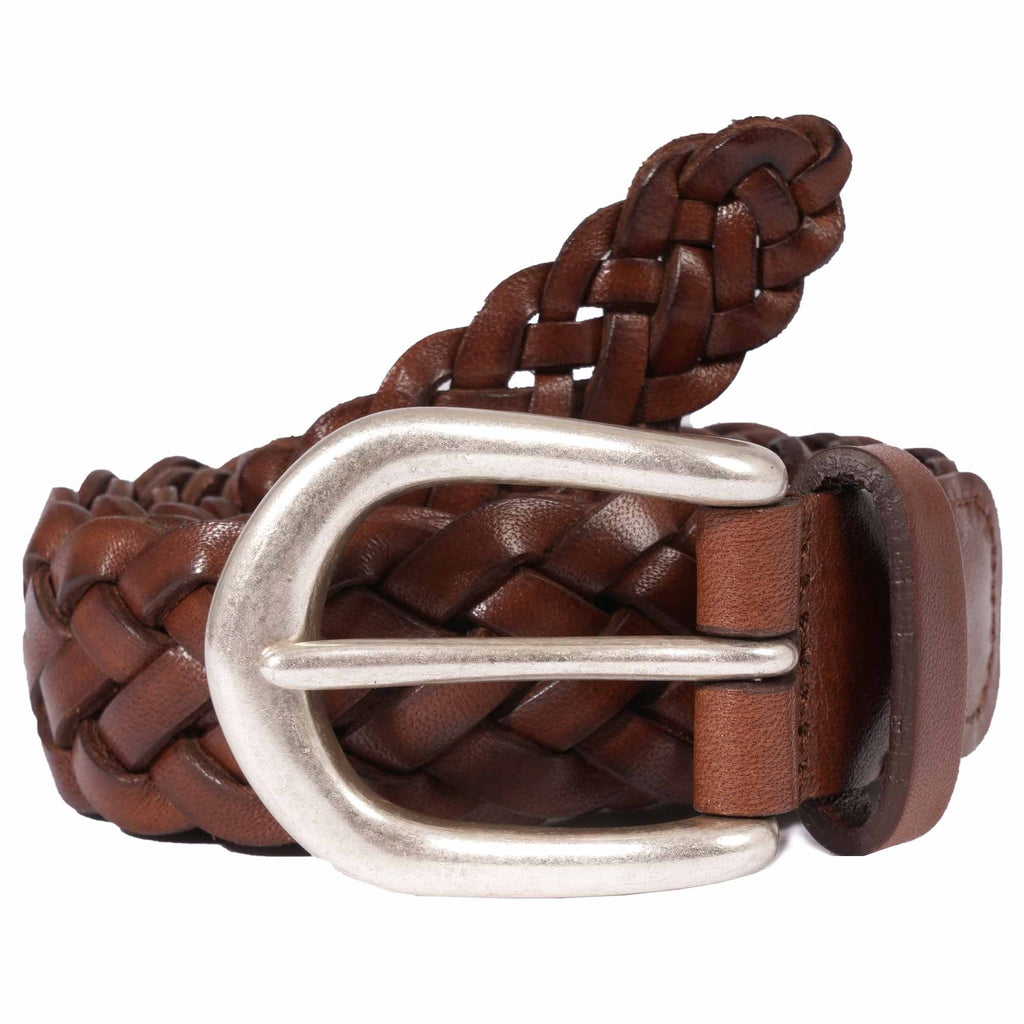 Anderson's Belts Woven Leather Belt - Brown