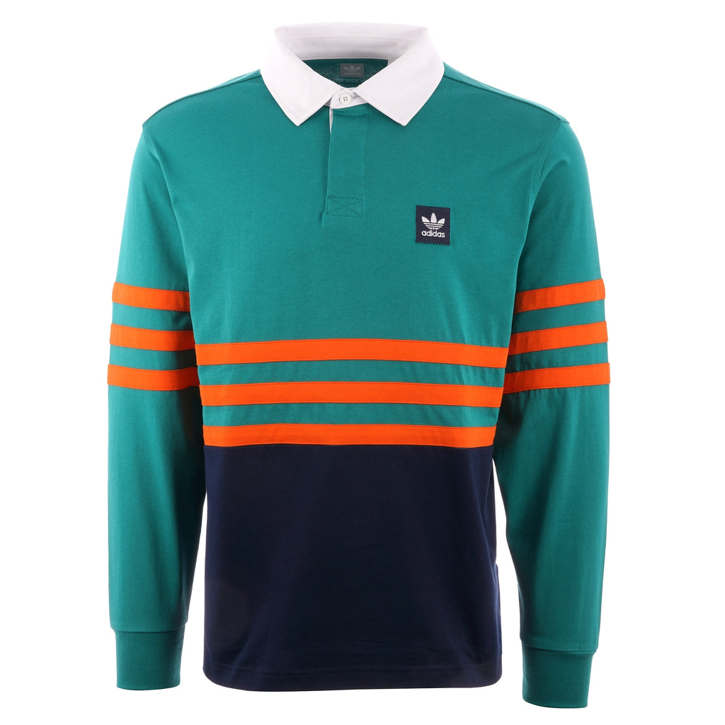 Adidas Originals Winchell LS Rugby Shirt - Active Green