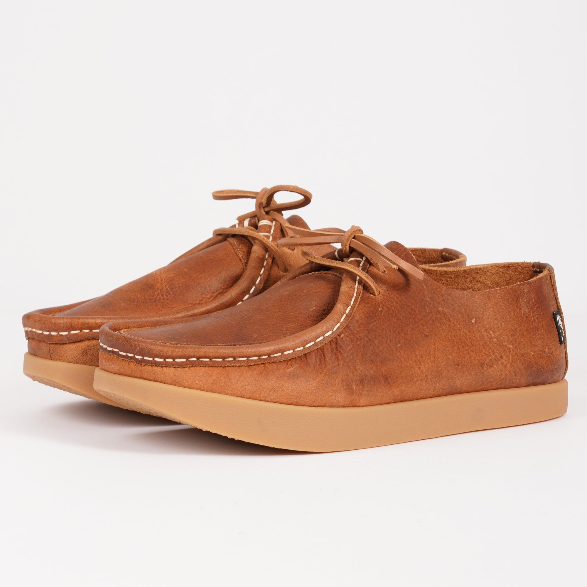 Yogi Willard Tumbled Leather Negative Heel Shoes - Tan