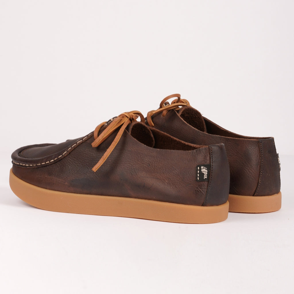 Yogi Willard Tumbled Leather Negative Heel Shoes - Dark Brown