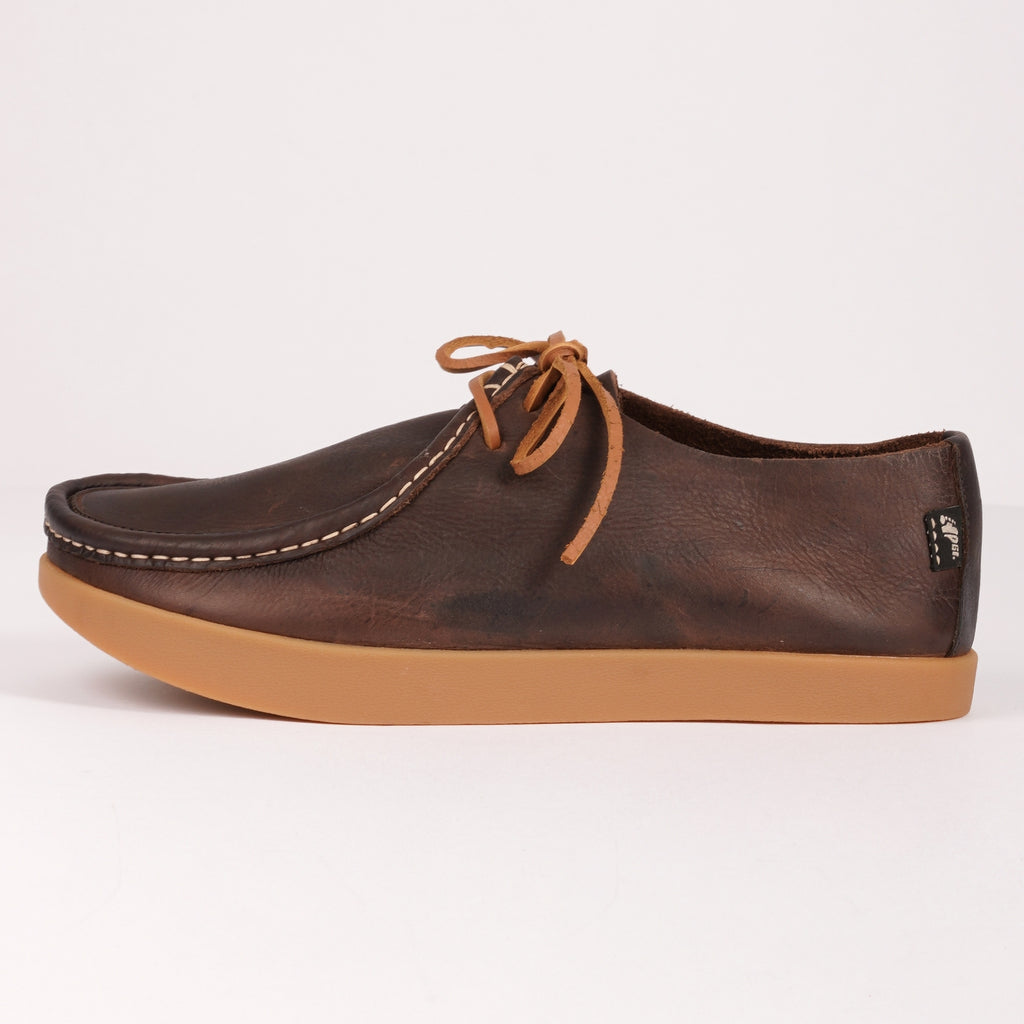 Yogi Willard Tumbled Leather Negative Heel Shoes - Dark Brown