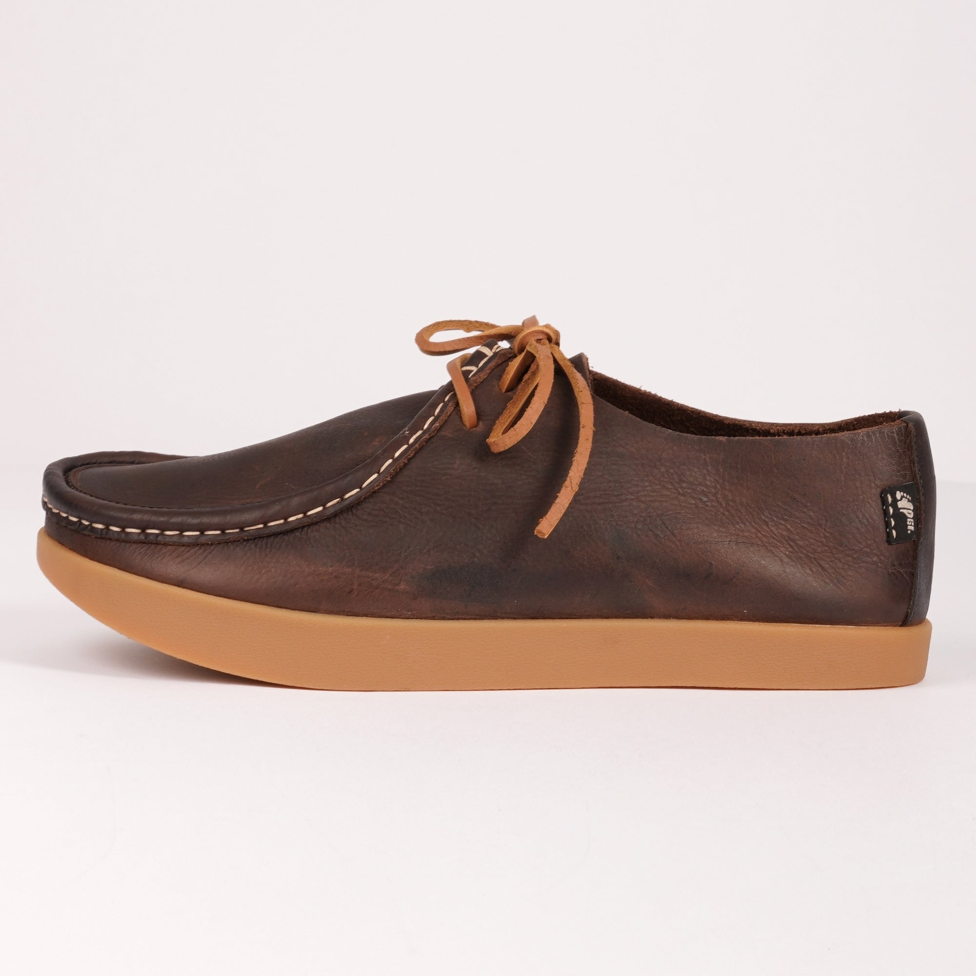 Yogi Willard Tumbled Leather Negative Heel Shoes - Dark Brown