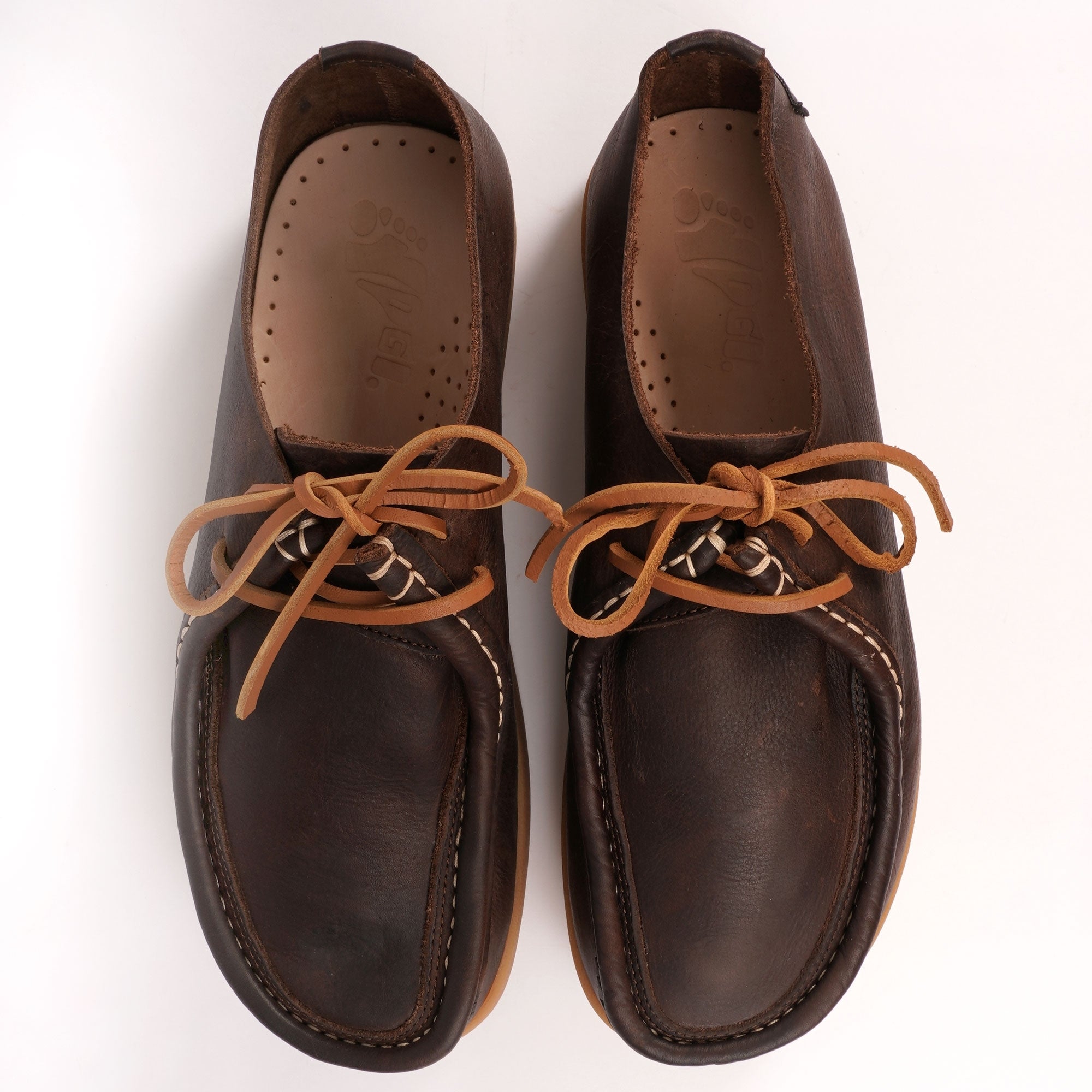 Yogi Willard Tumbled Leather Negative Heel Shoes - Dark Brown