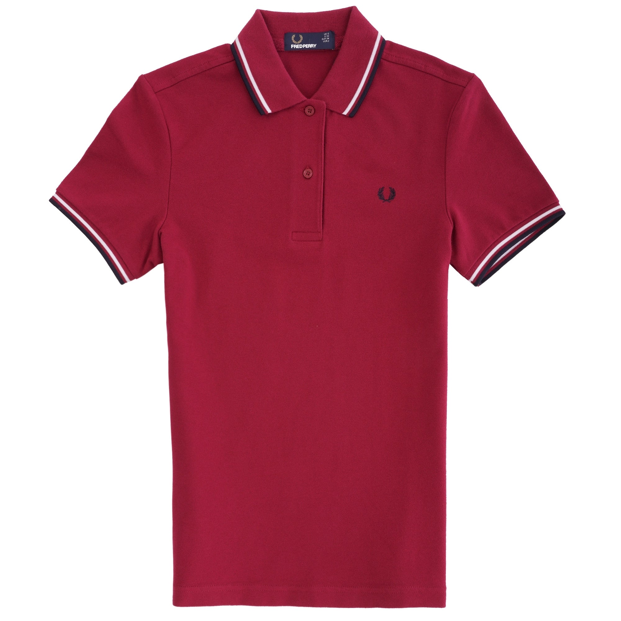 Fred Perry Womens Womens Twin Tip Polo Shirt - Claret