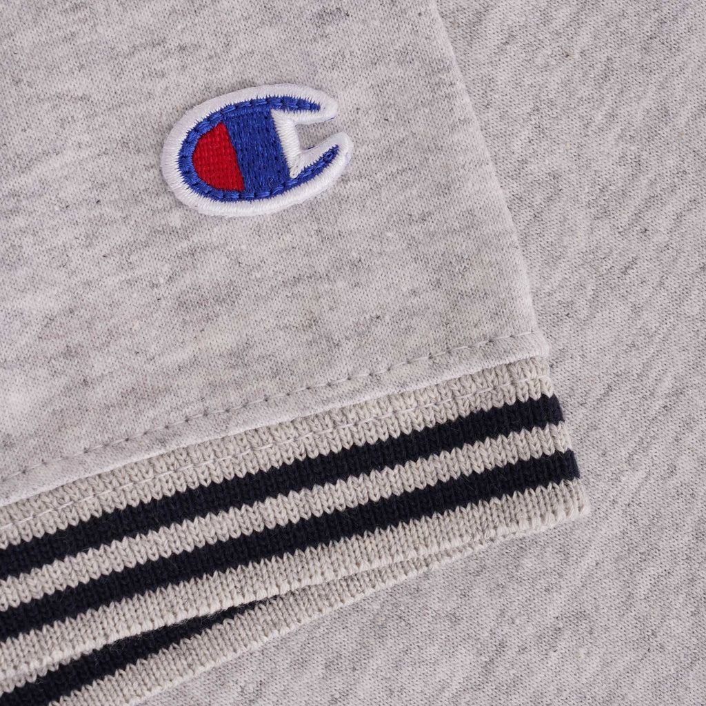 Champion Striped Ringer Small Script T-Shirt - Grey