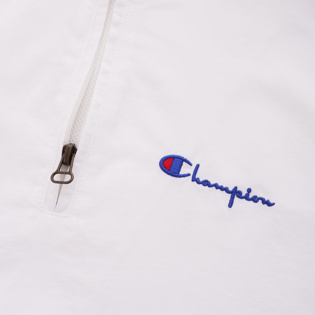 Champion Small Script Logo Half Zip Top - White