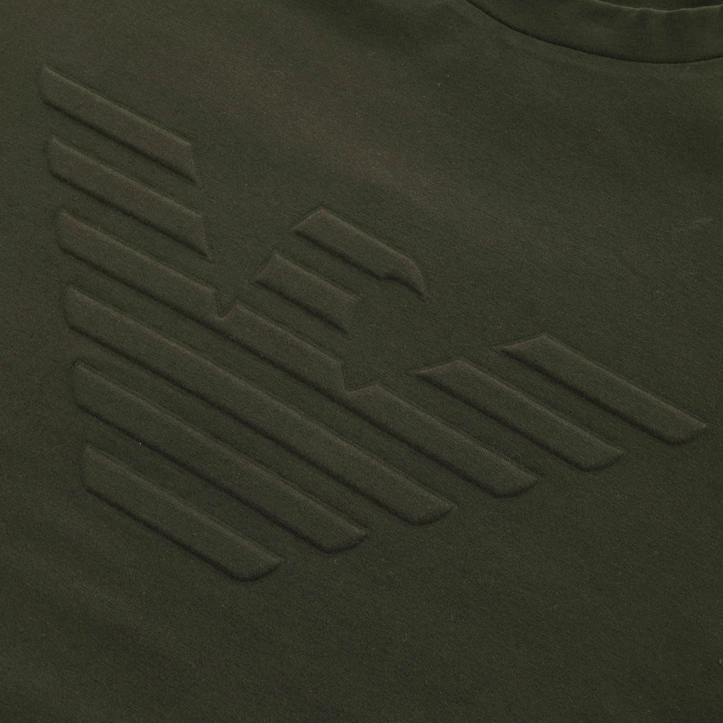 Emporio Armani Logo Print Cotton T-Shirt - Verde Scuro