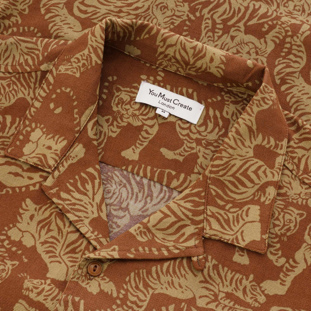 YMC Tiger Malick Shirt - Brown