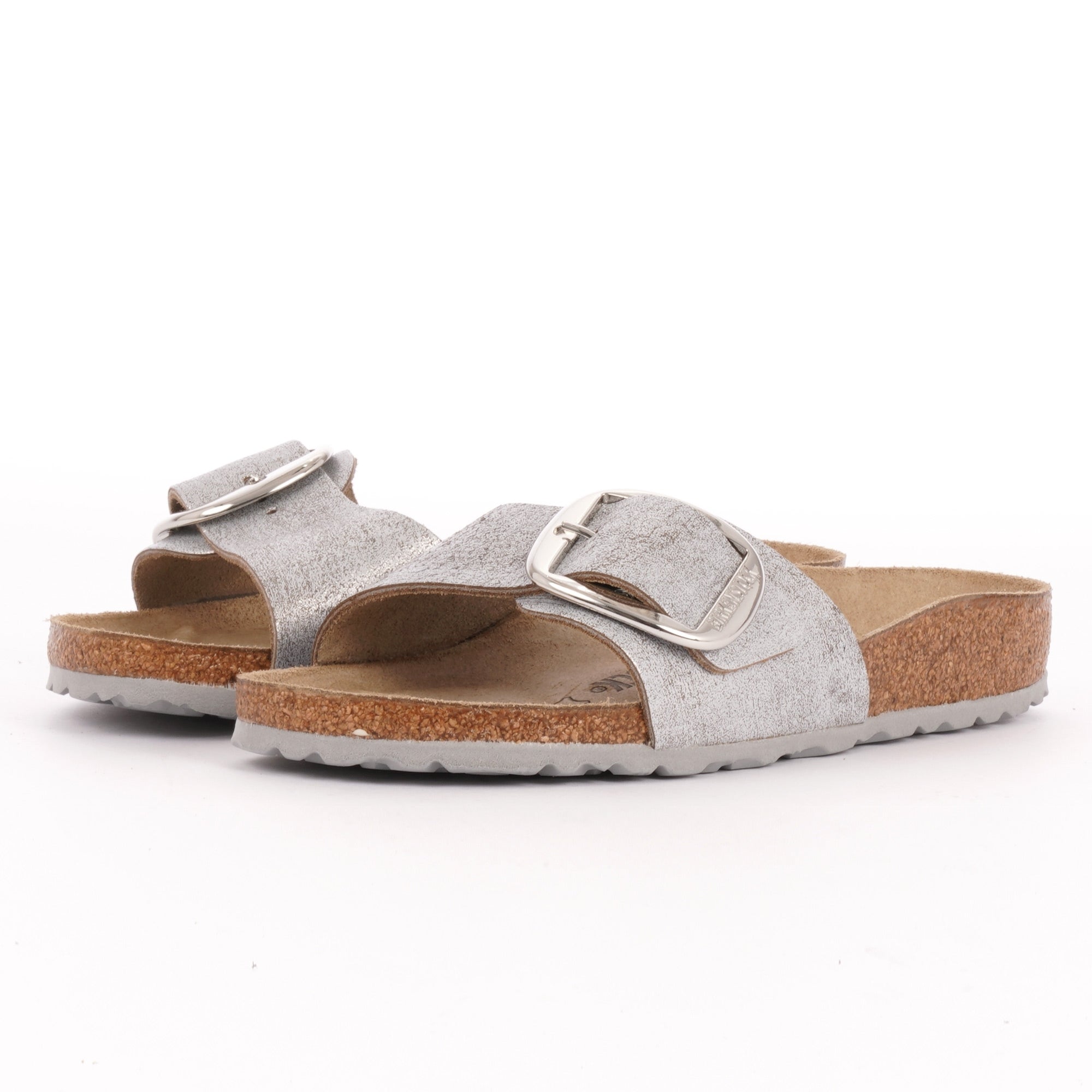 Birkenstock Womens Madrid Big Buckle Sandals - Washed Metallic Blue