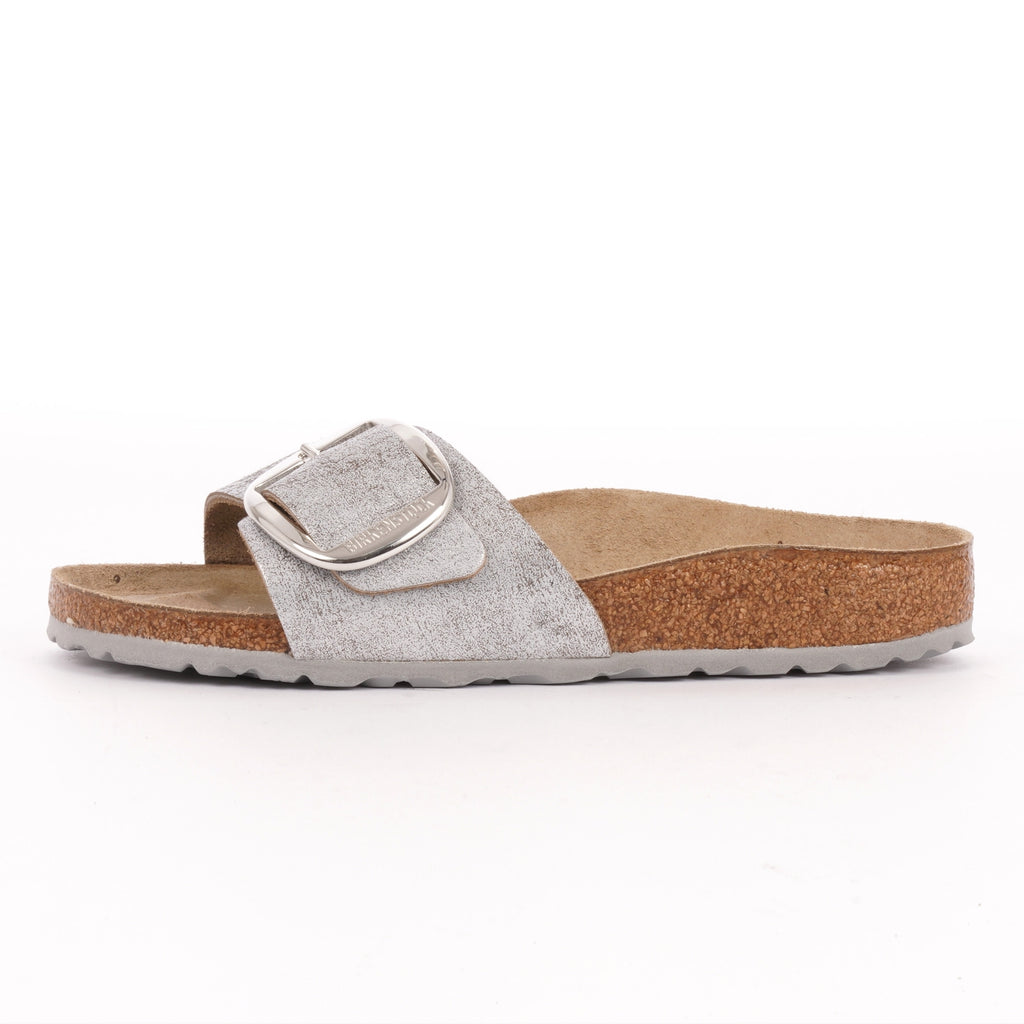 Birkenstock Womens Madrid Big Buckle Sandals - Washed Metallic Blue