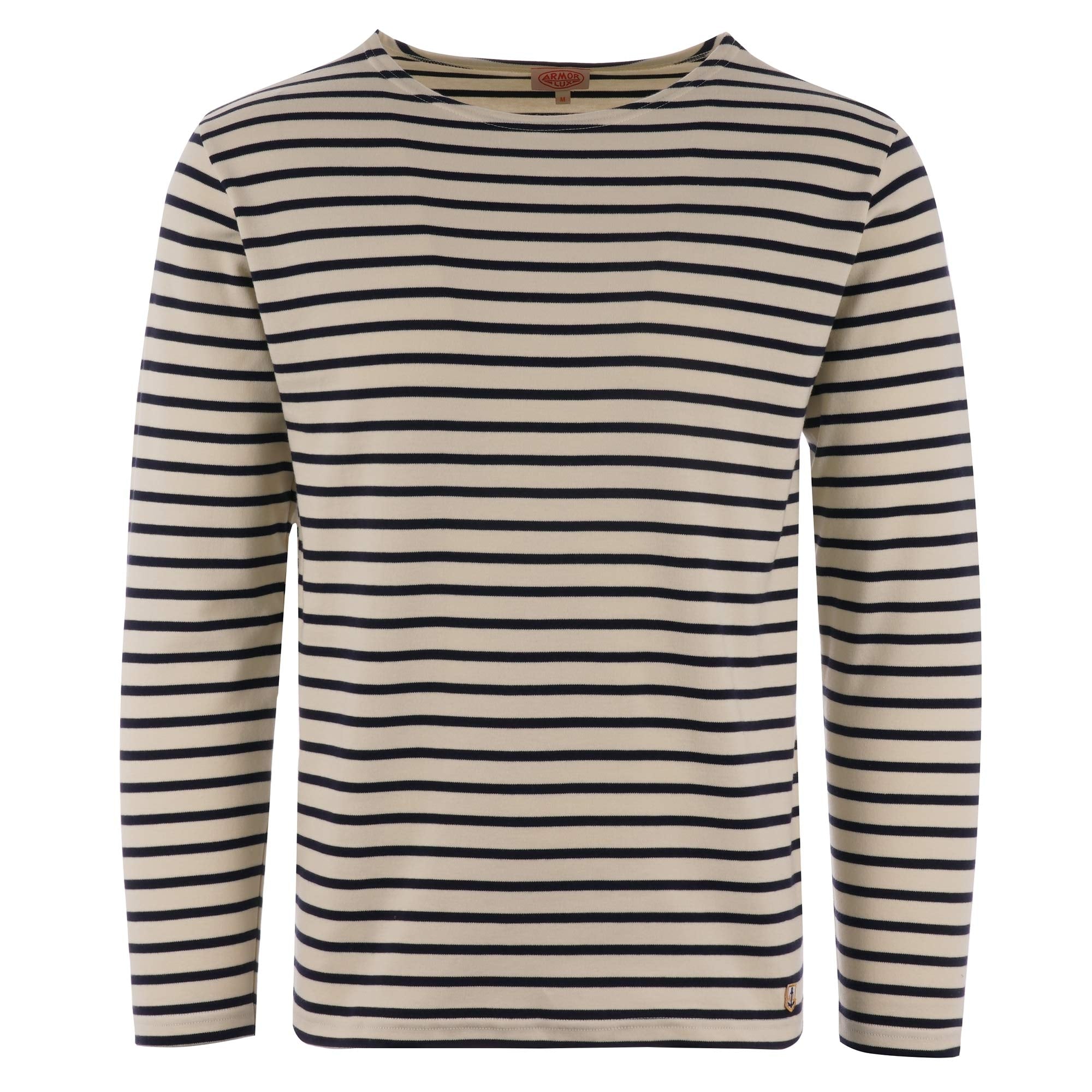 Armor Lux Long Sleeve Breton Striped Mariniere T-Shirt - Natural & Navy