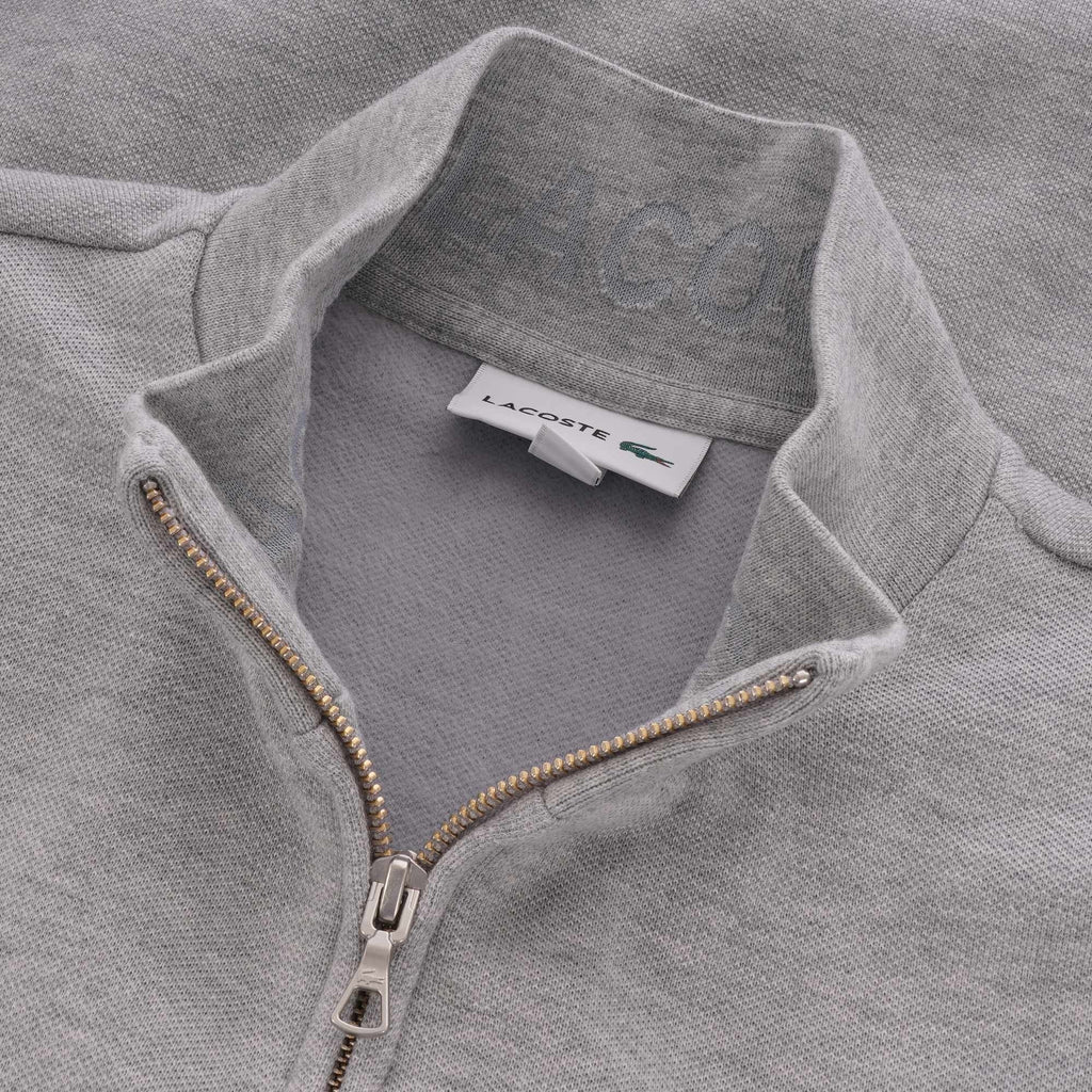 Lacoste Zip-Up Fleece Sweatshirt - Silver Chine