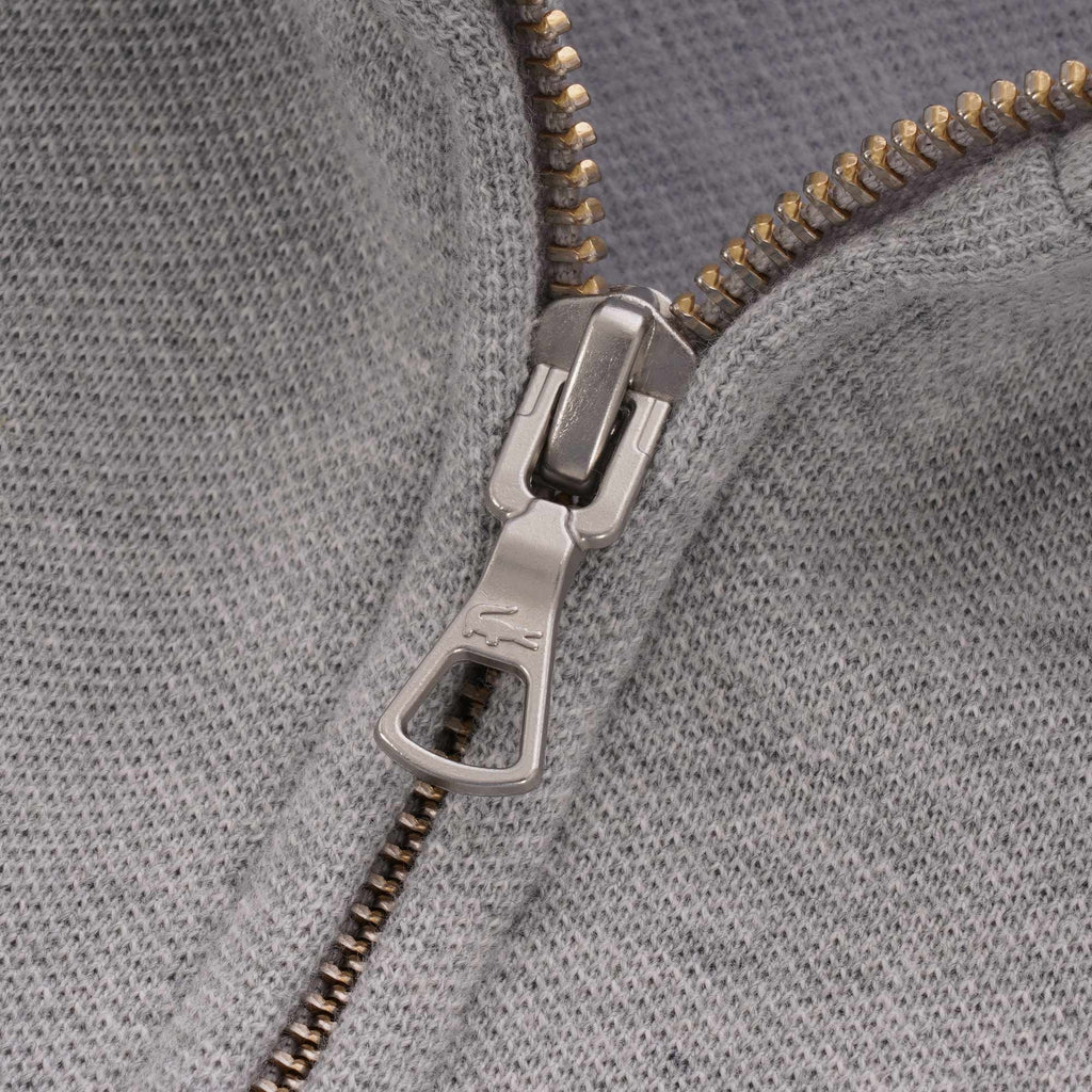 Lacoste Zip-Up Fleece Sweatshirt - Silver Chine