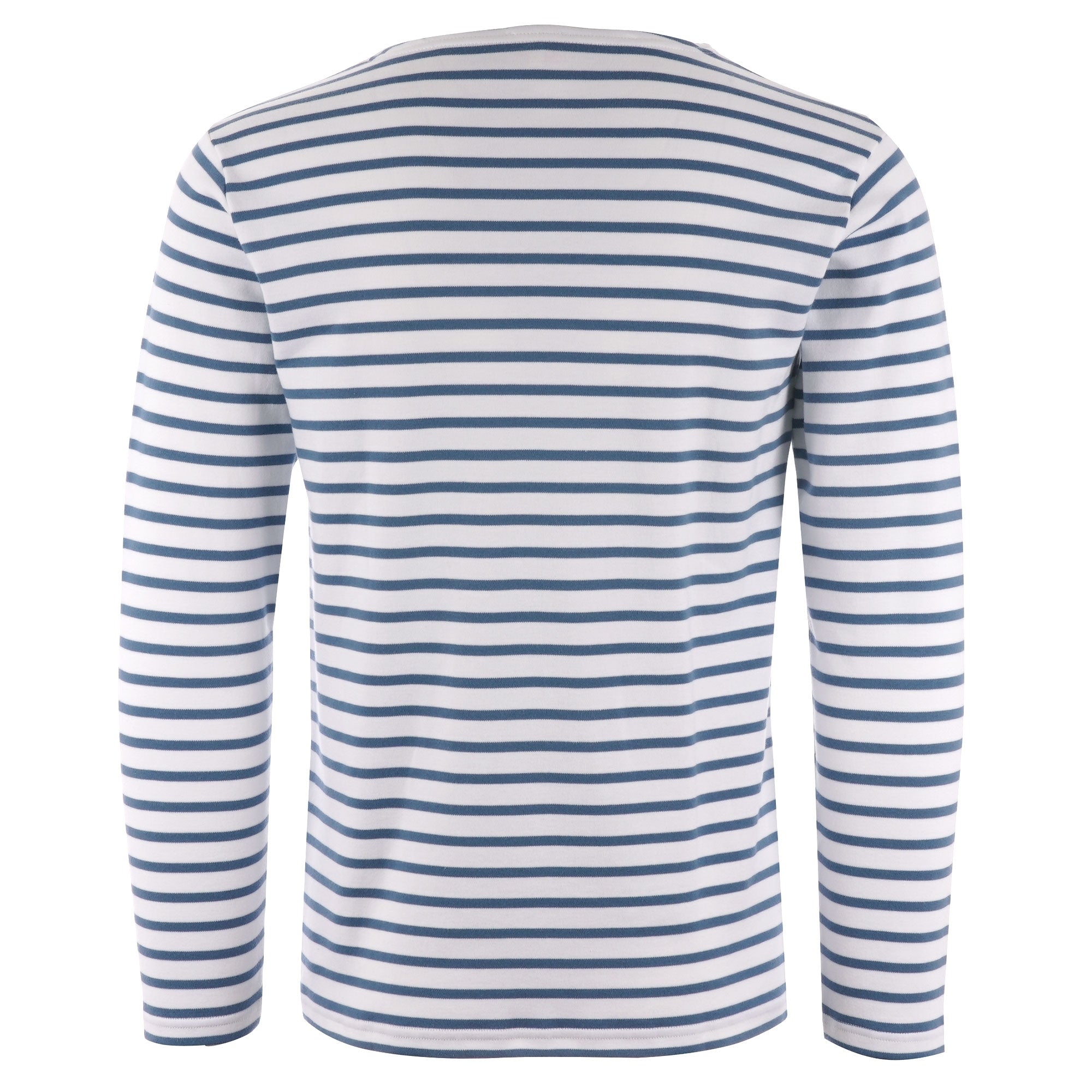 Armor Lux Long Sleeve Breton Striped Mariniere T-Shirt - White & Moody Blue