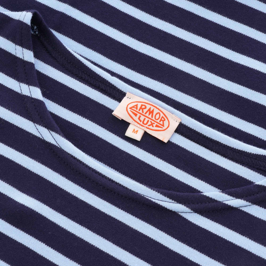 Armor Lux Long Sleeve Breton Striped Mariniere T-Shirt - Navy & Light Blue