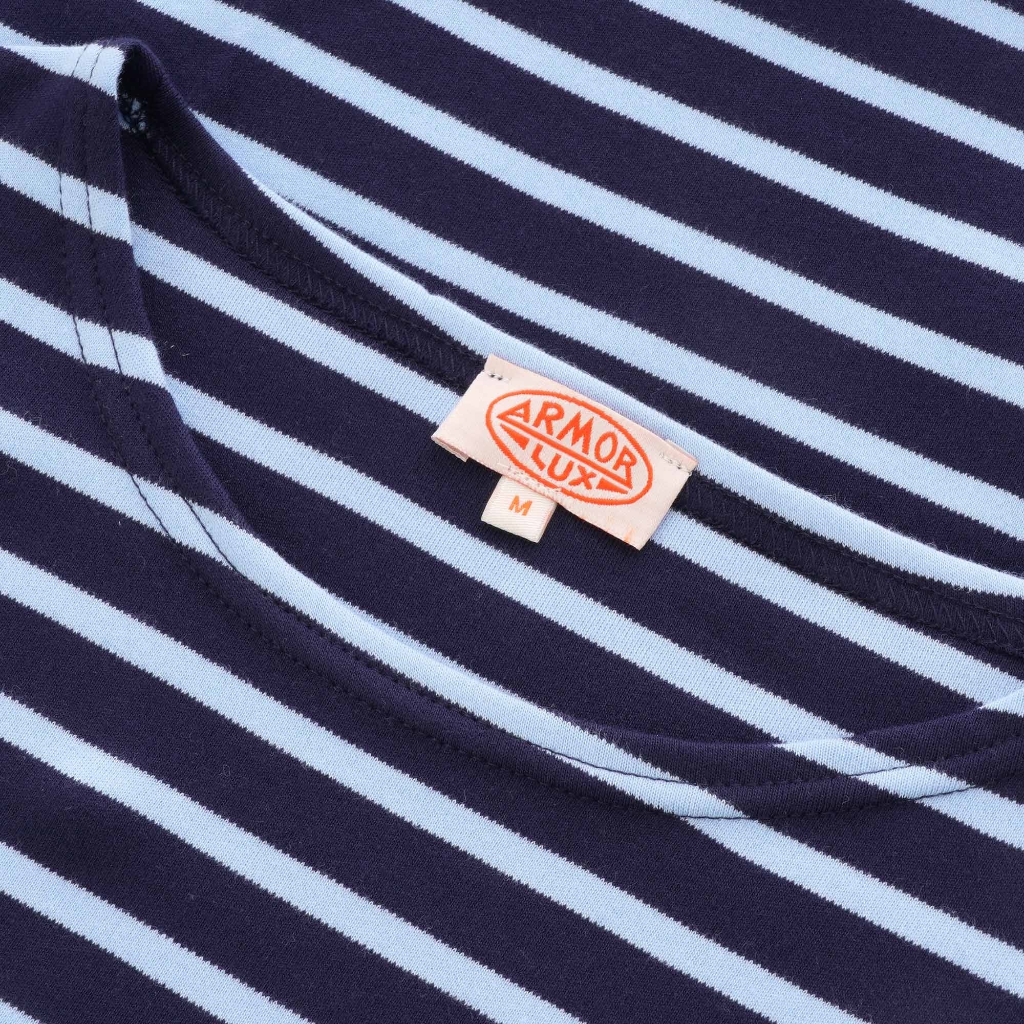 Armor Lux Long Sleeve Breton Striped Mariniere T-Shirt - Navy & Light Blue
