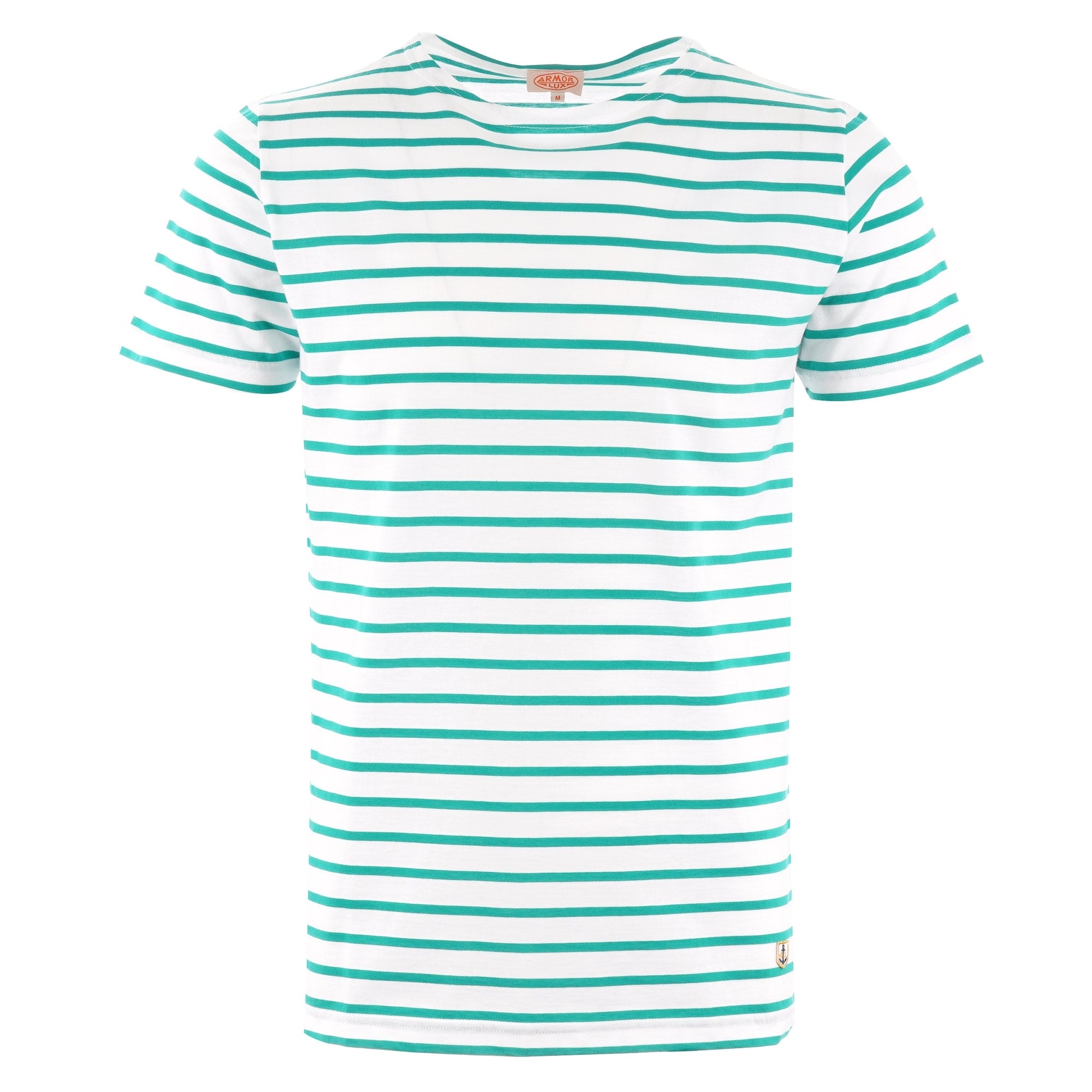 Armor Lux Breton Striped Mariniere T-Shirt - White & Grass