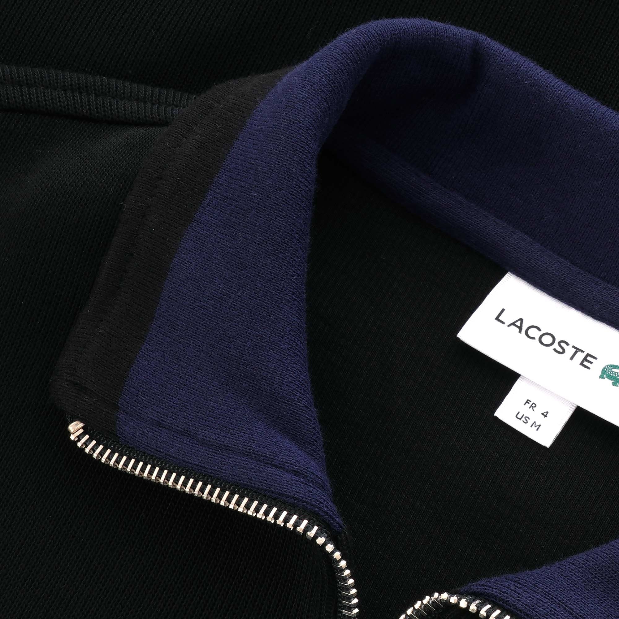 Lacoste Half Zip Ribbed Sweatshirt - Black