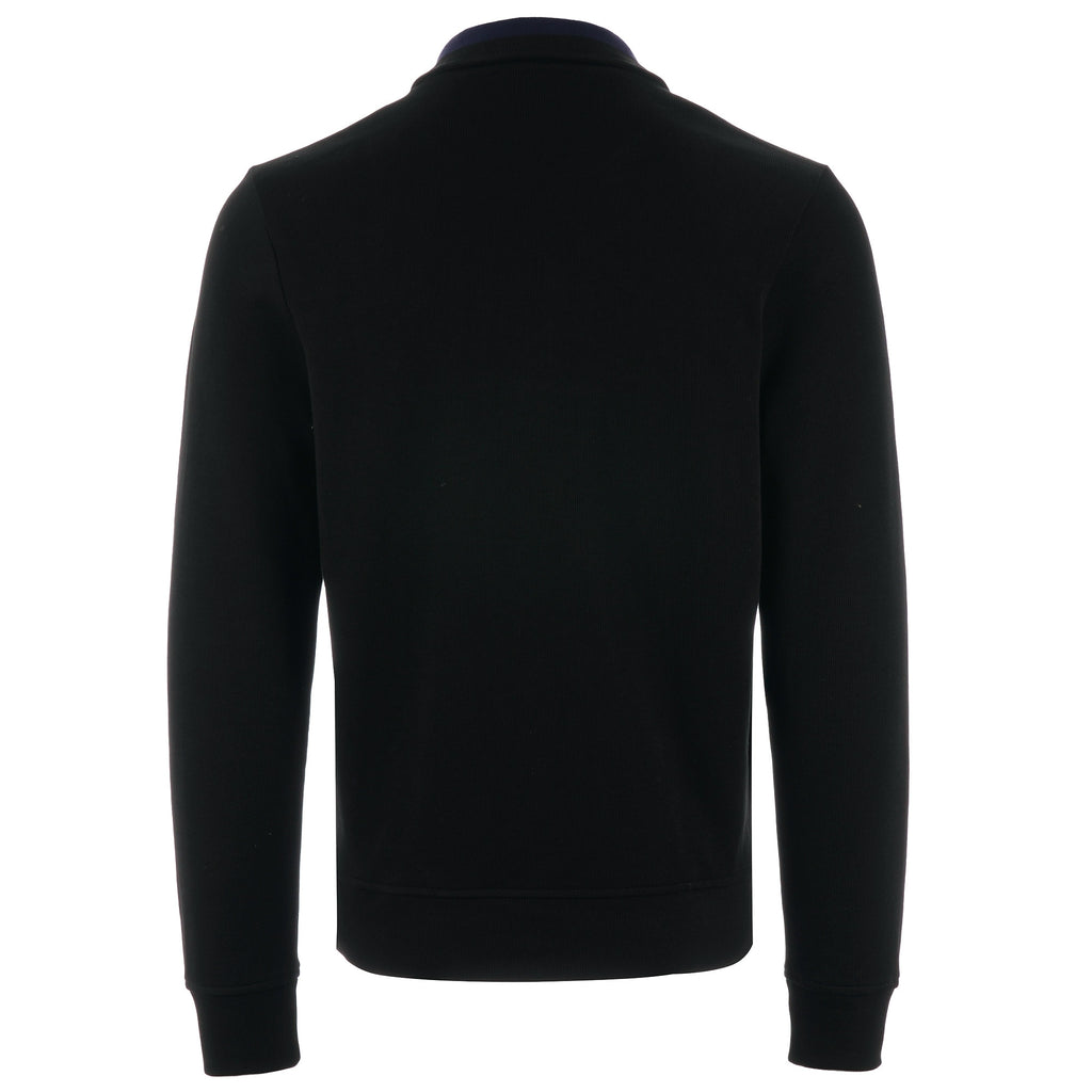 Lacoste Half Zip Ribbed Sweatshirt - Black