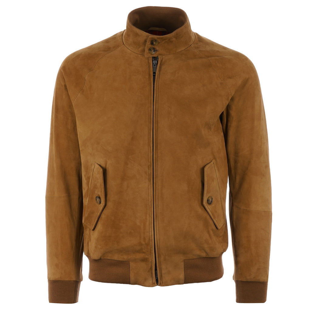 Baracuta G9 Suede Harrington Jacket - Tobacco