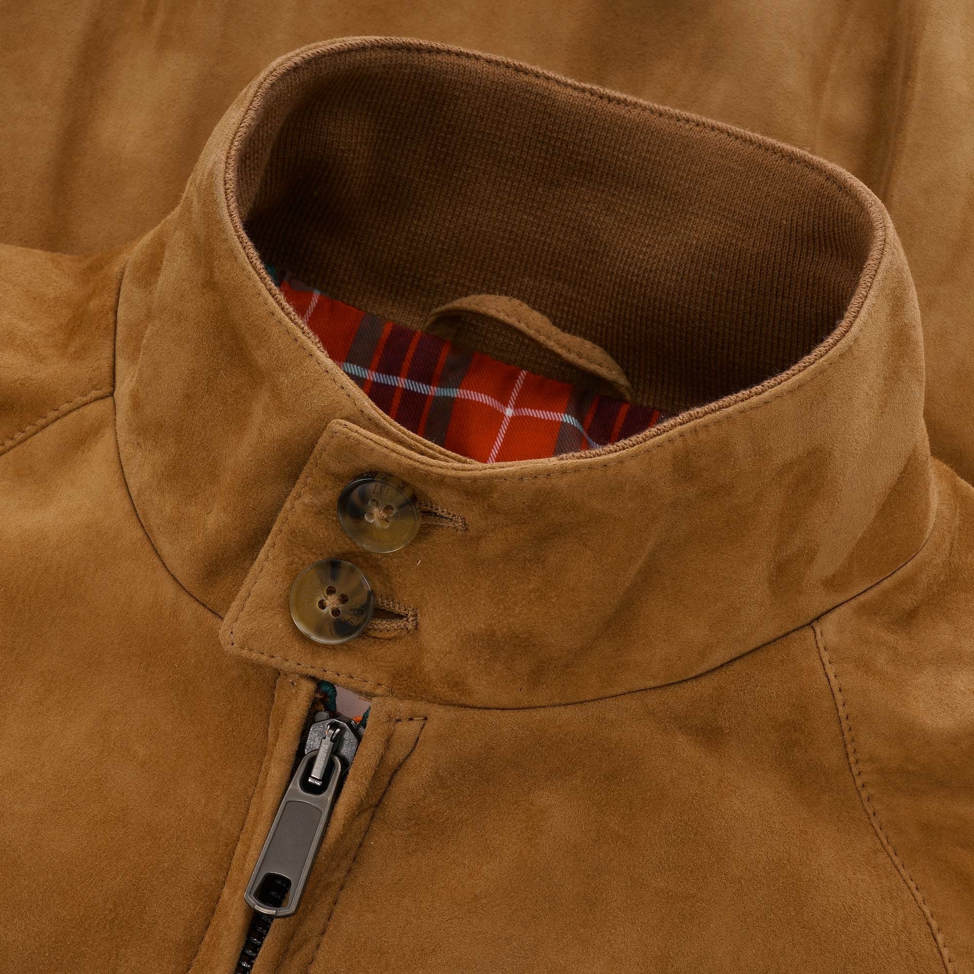 Baracuta G9 Suede Harrington Jacket - Tobacco
