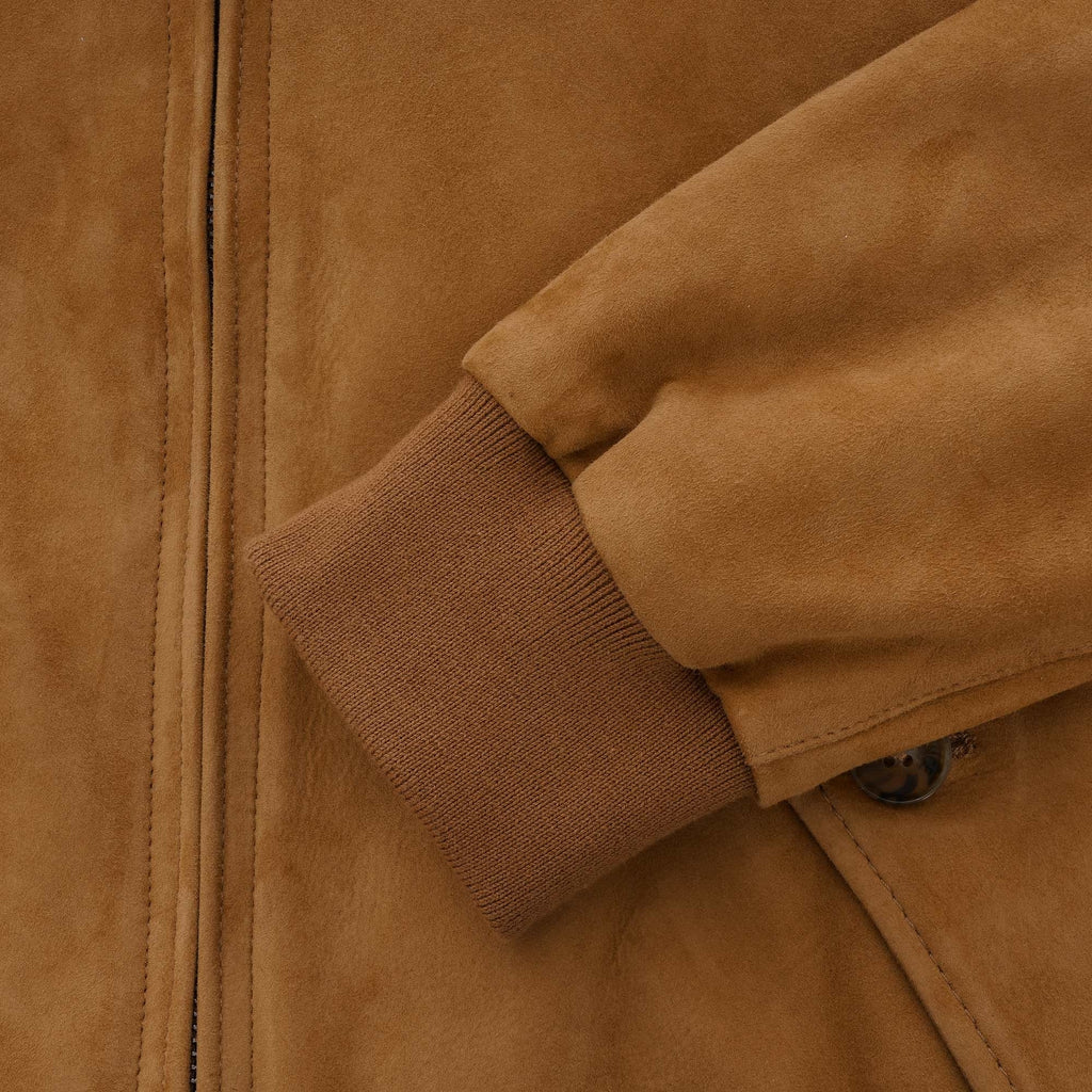Baracuta G9 Suede Harrington Jacket - Tobacco