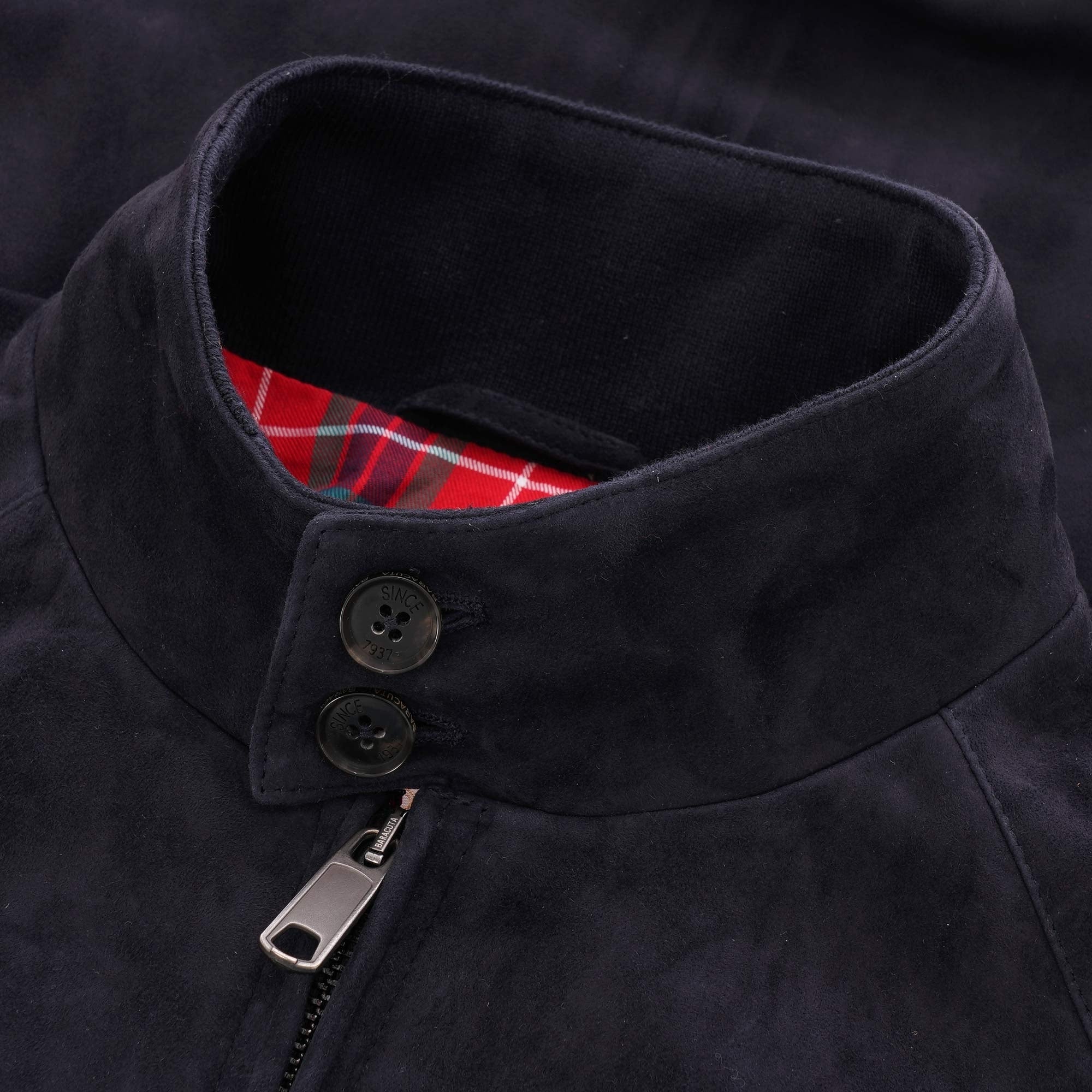 Baracuta G9 Suede Harrington Jacket - Deep Blue