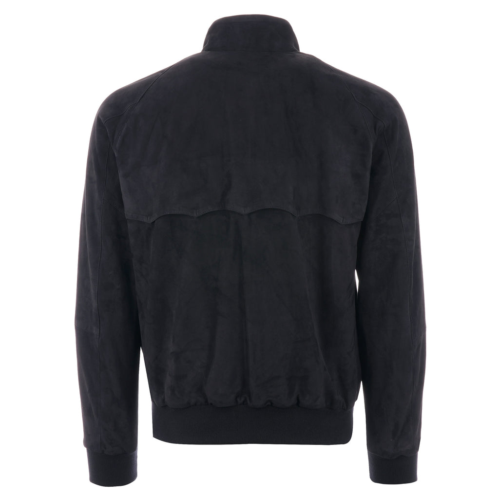 Baracuta G9 Suede Harrington Jacket - Deep Blue